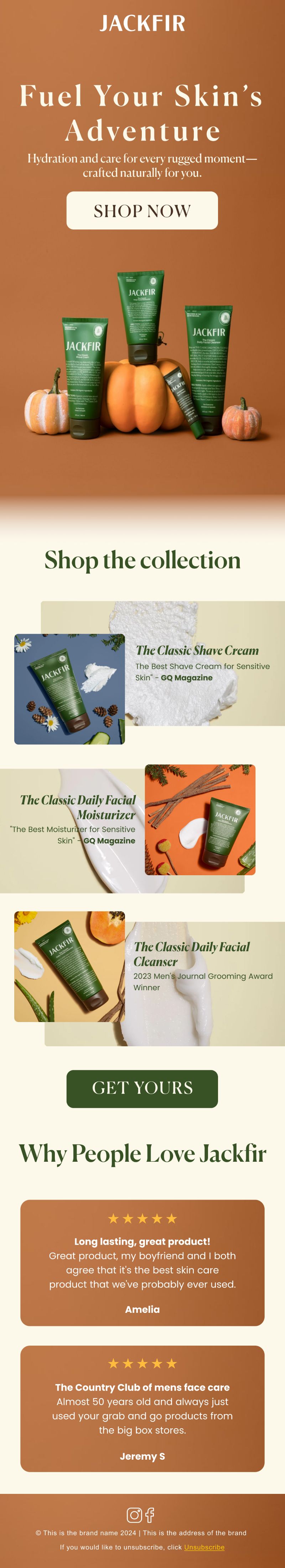 Jackfir Men's Skincare Marketing Infographic