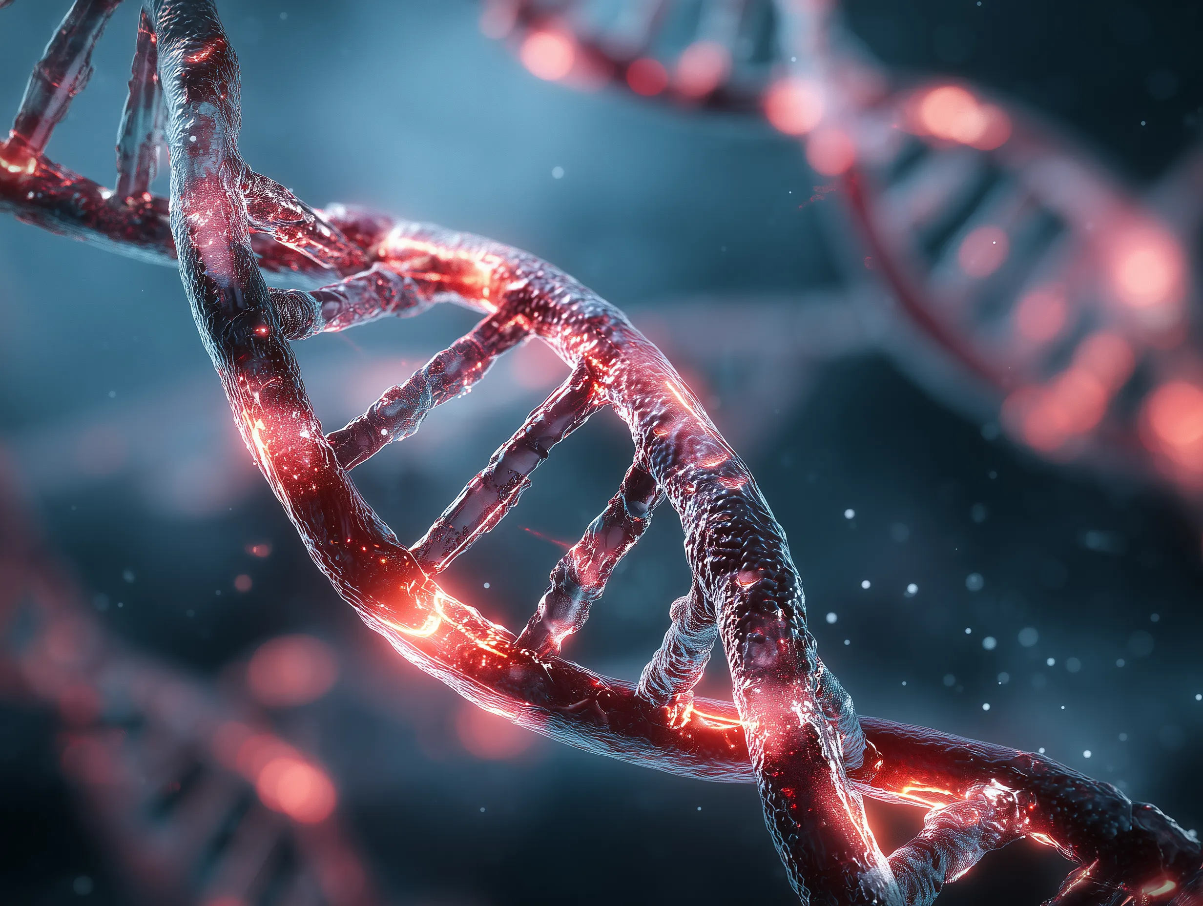 Microscopic DNA Double Helix Visualization