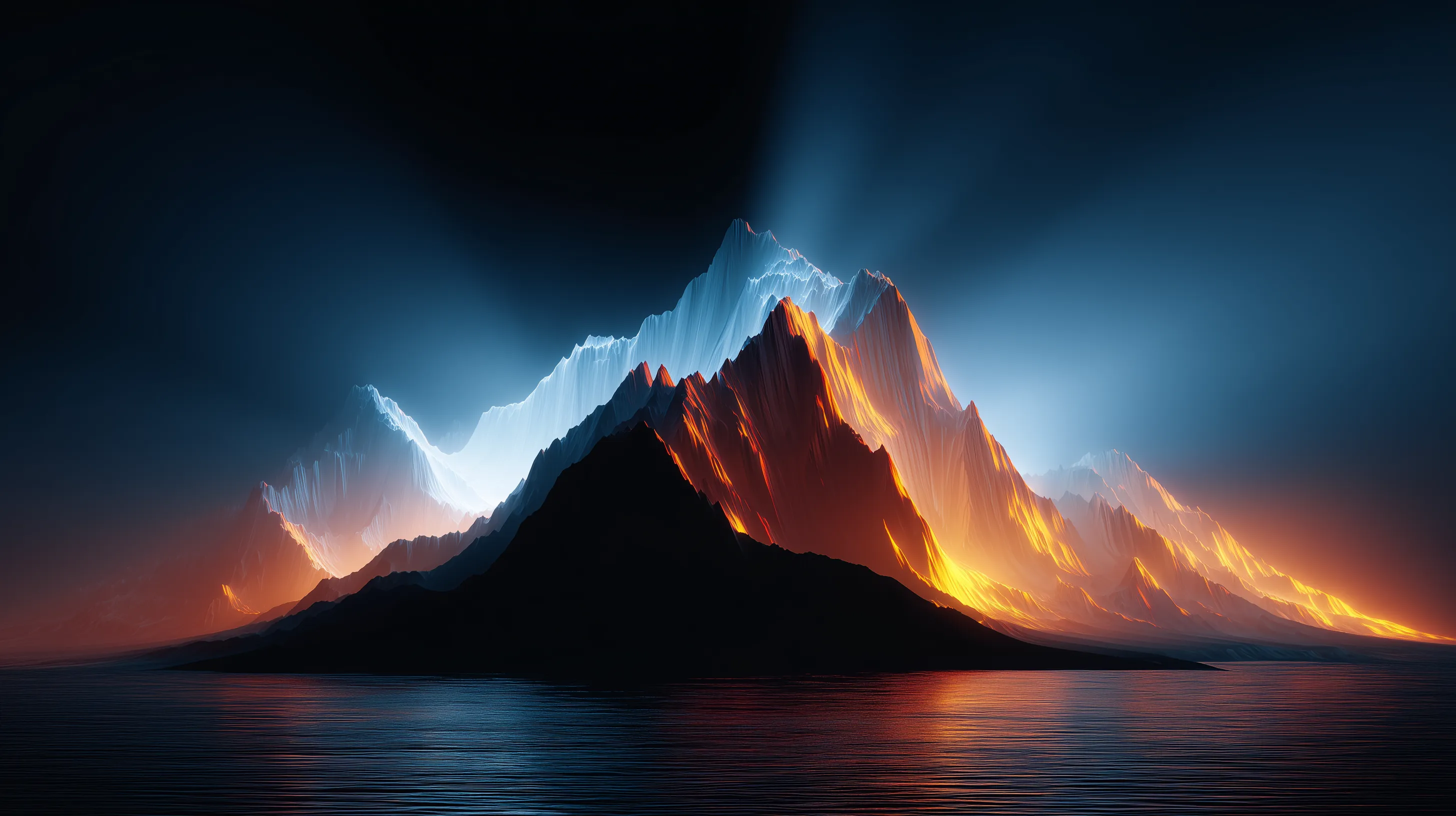 Glowing Abstract Mountain Landscape