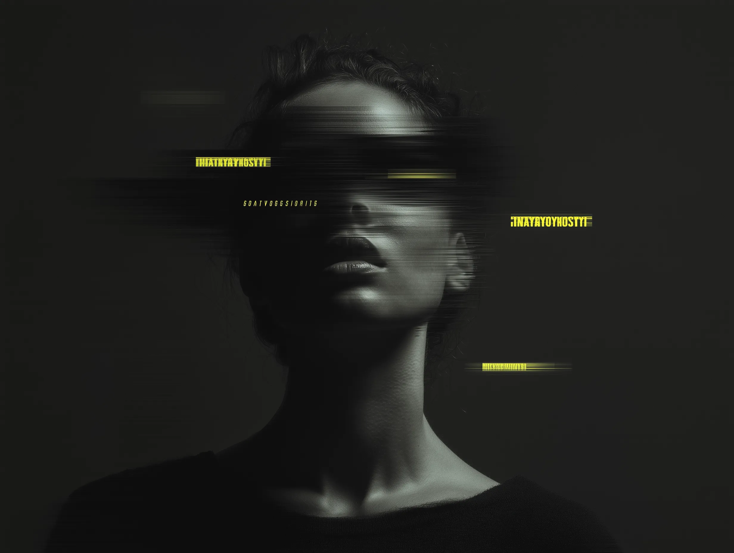 Glitch Effect Female Portrait