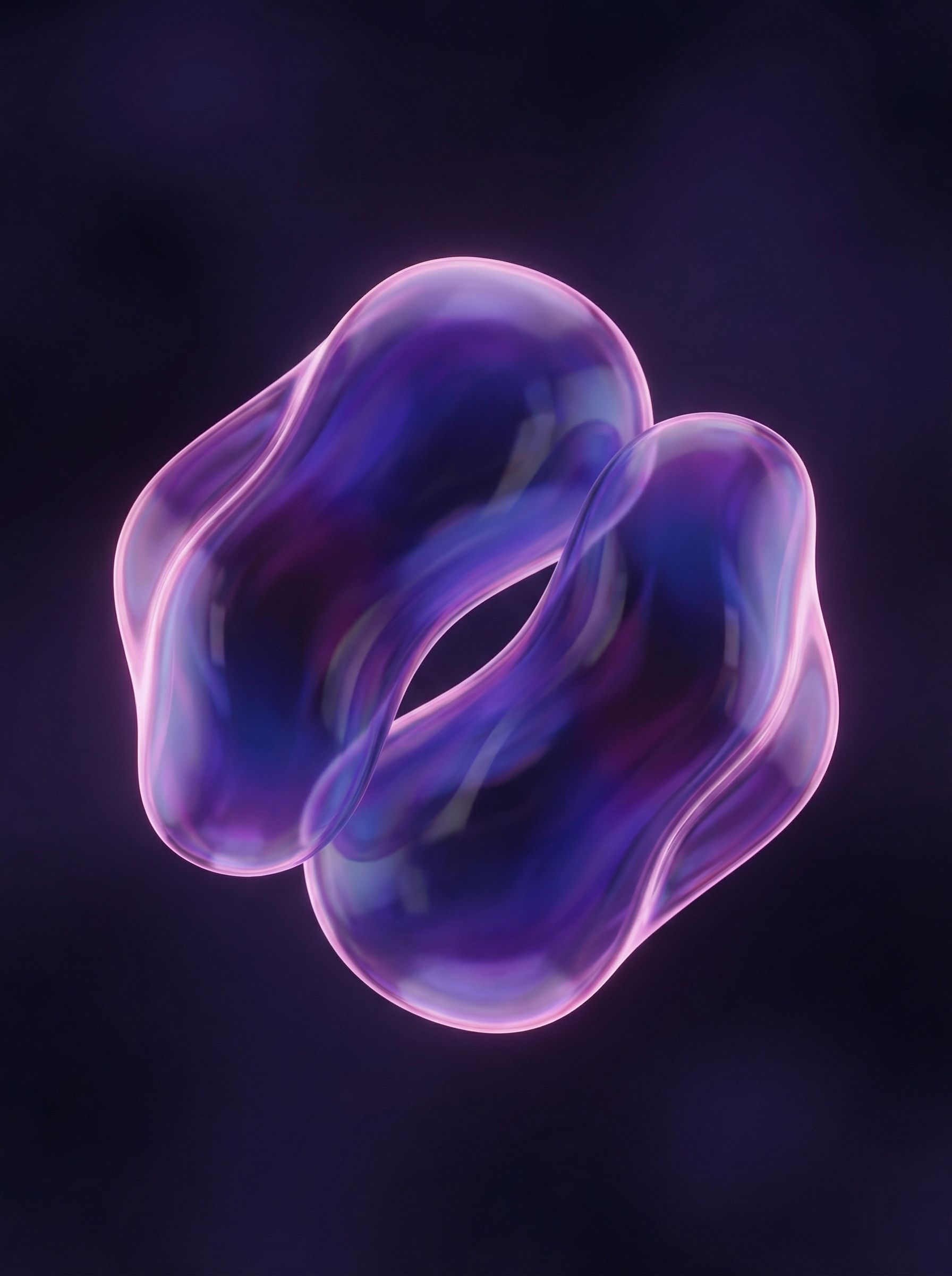 Abstract Neon Purple Fluid Shapes