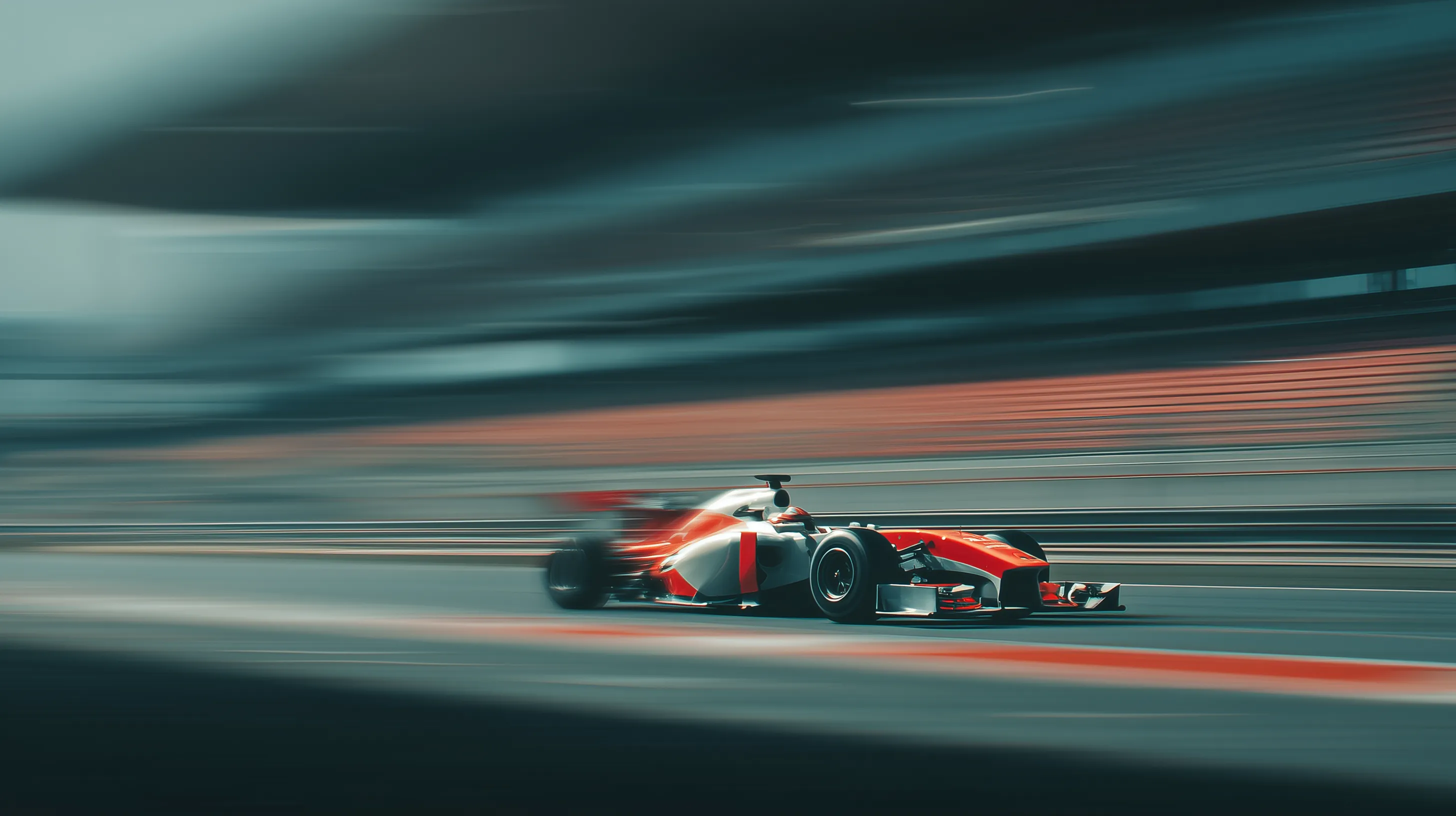 Formula Race Car in Motion Blur