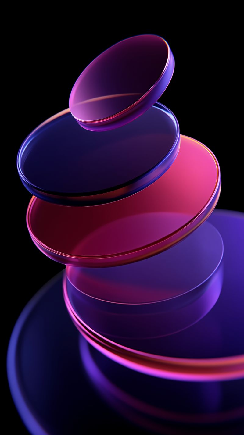 Abstract 3D Stacked Translucent Discs