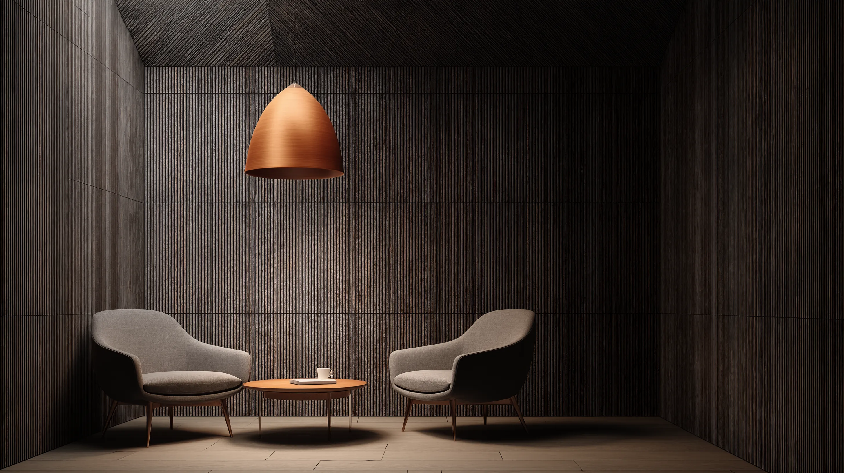 Minimalist lounge with two armchairs