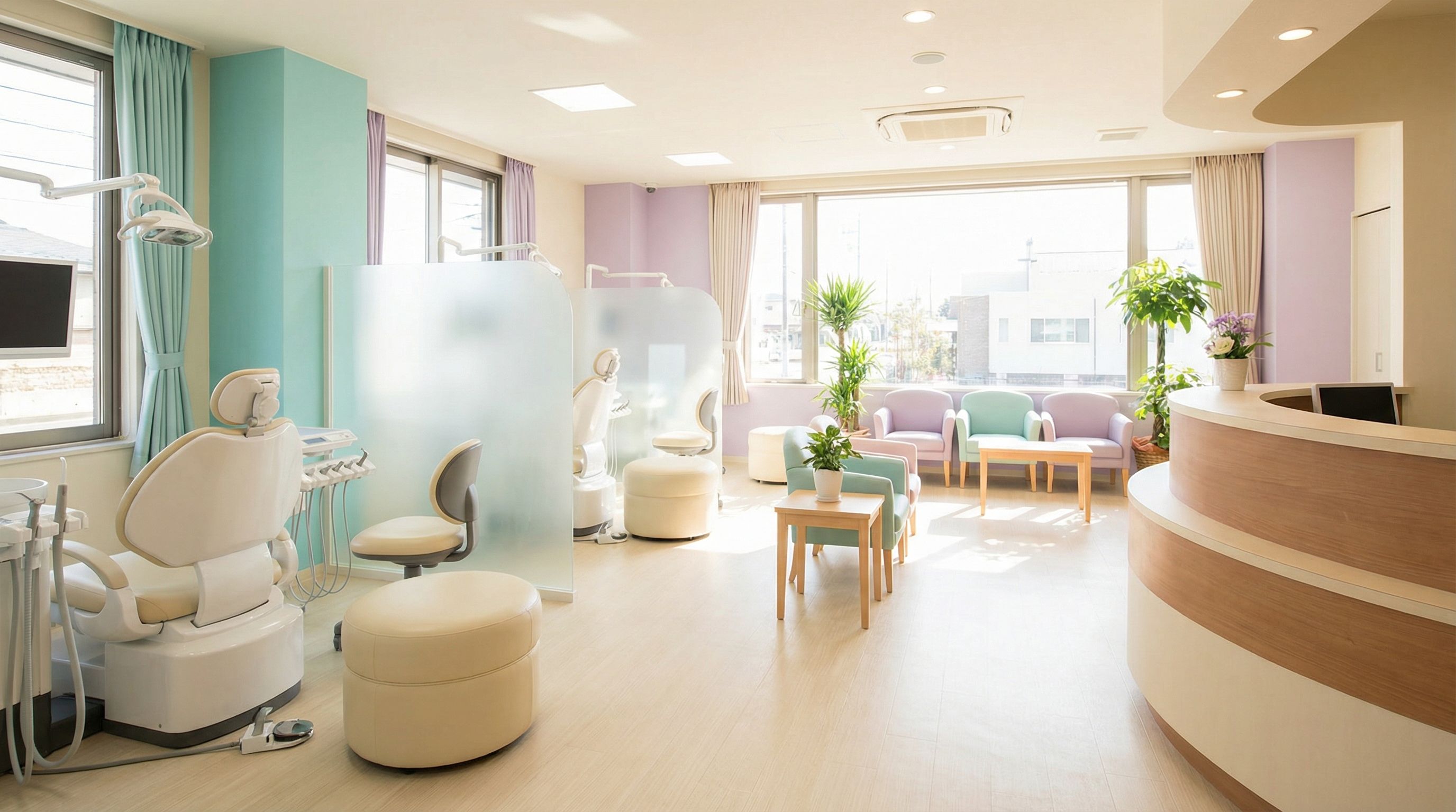 Bright modern dental clinic interior