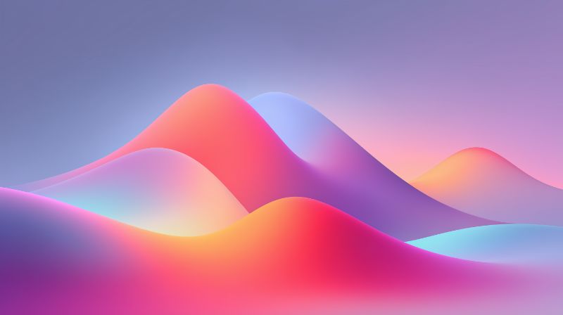 Abstract Gradient Hills in Neon Pastel Colors