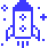 Pixel Art Space Rocket Icon