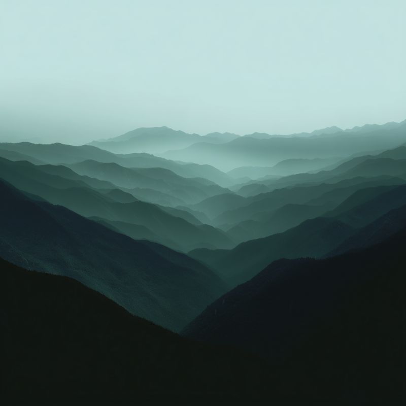 Misty Layered Mountain Ridges at Dawn