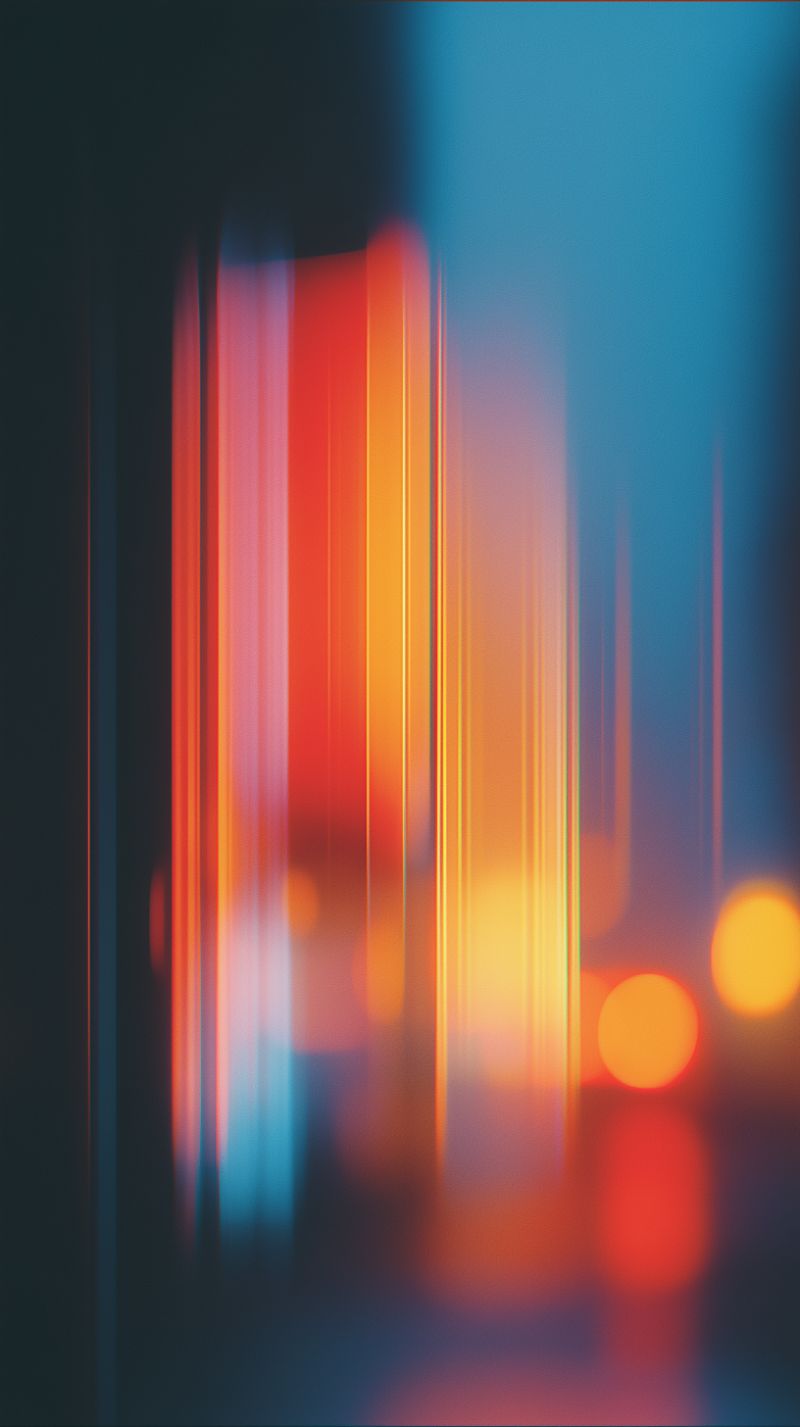 Abstract Neon Light Streaks at Night