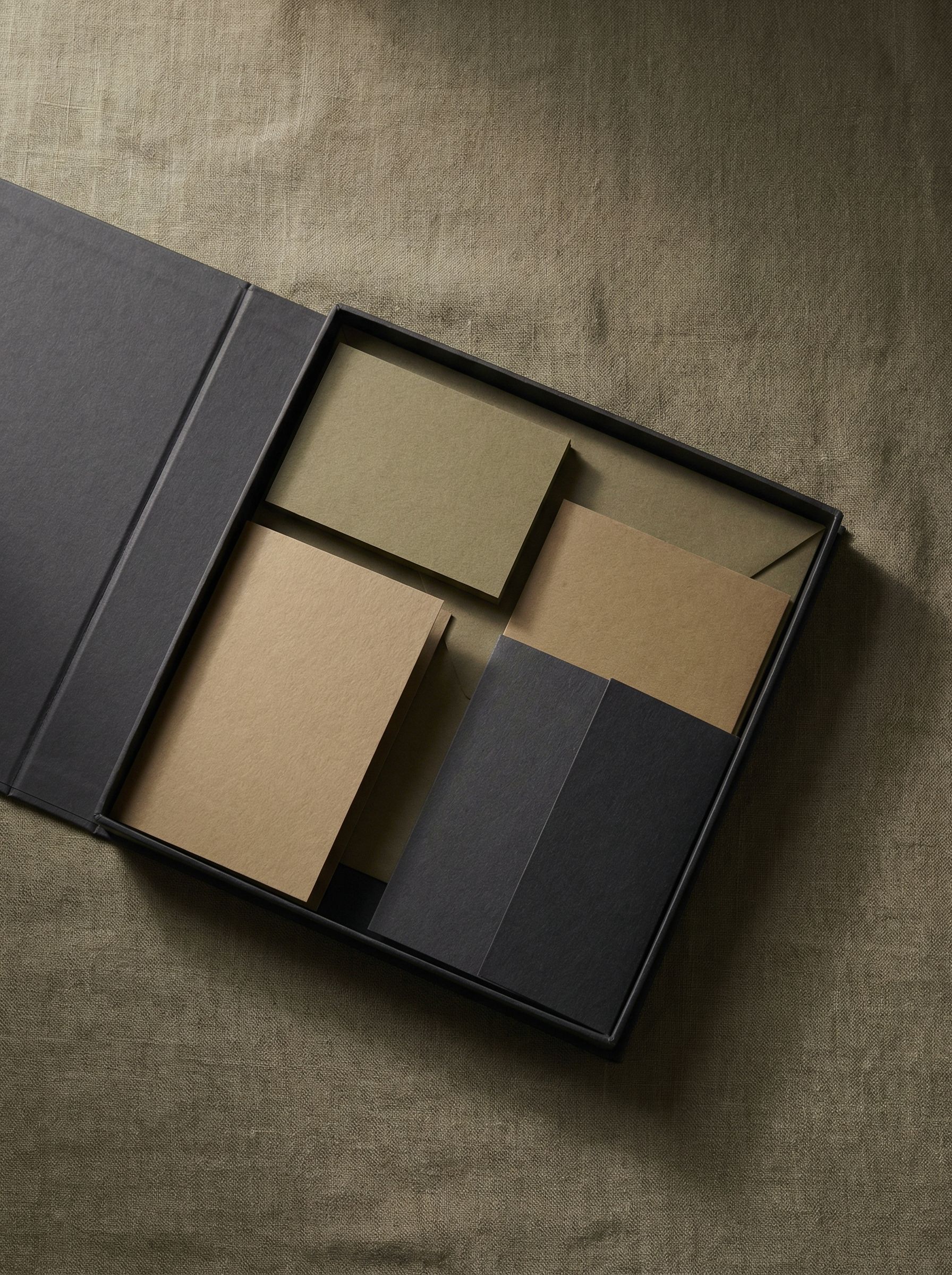 Minimalist stationery set in box