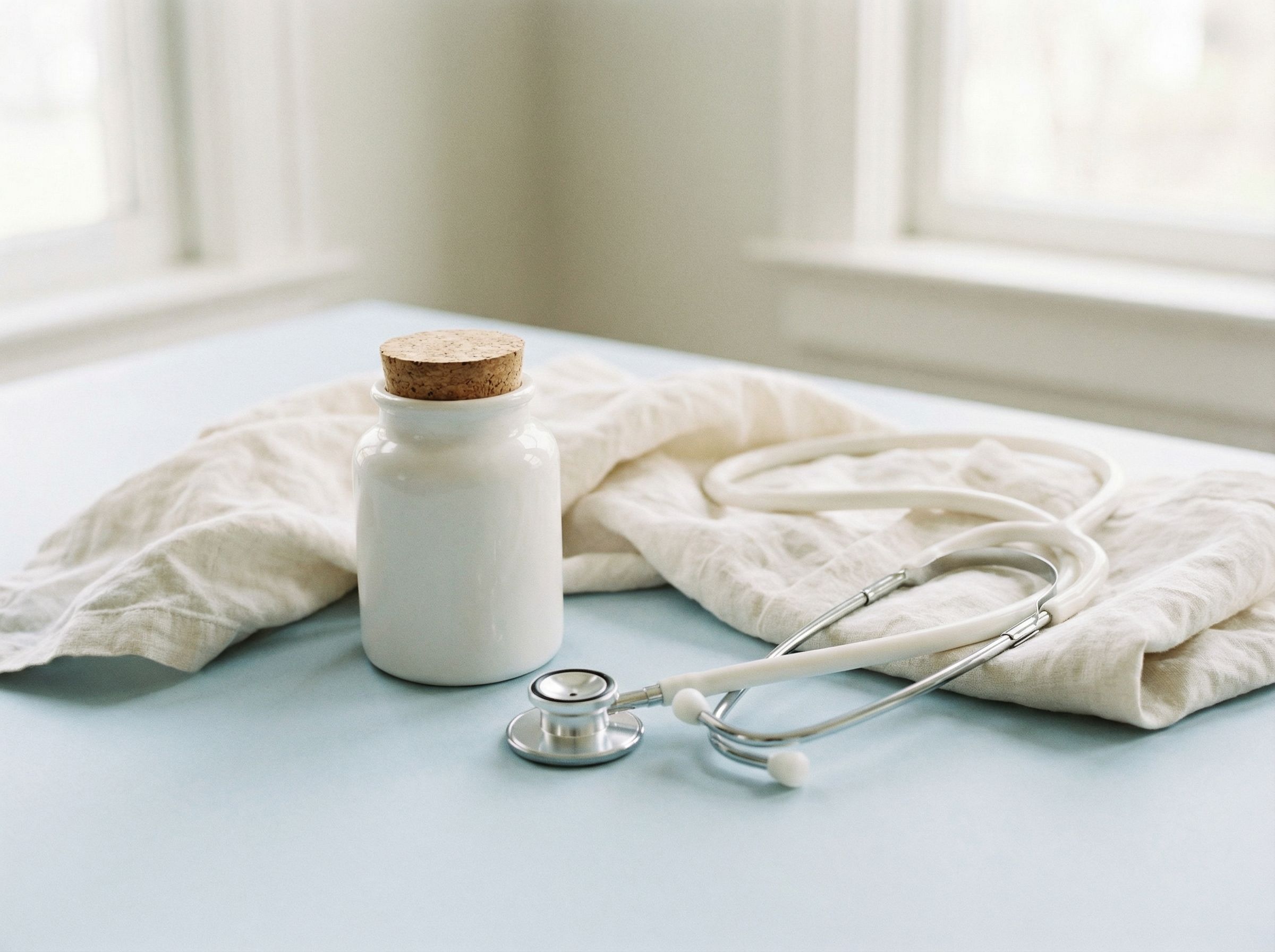 Minimal medical still life with stethoscope