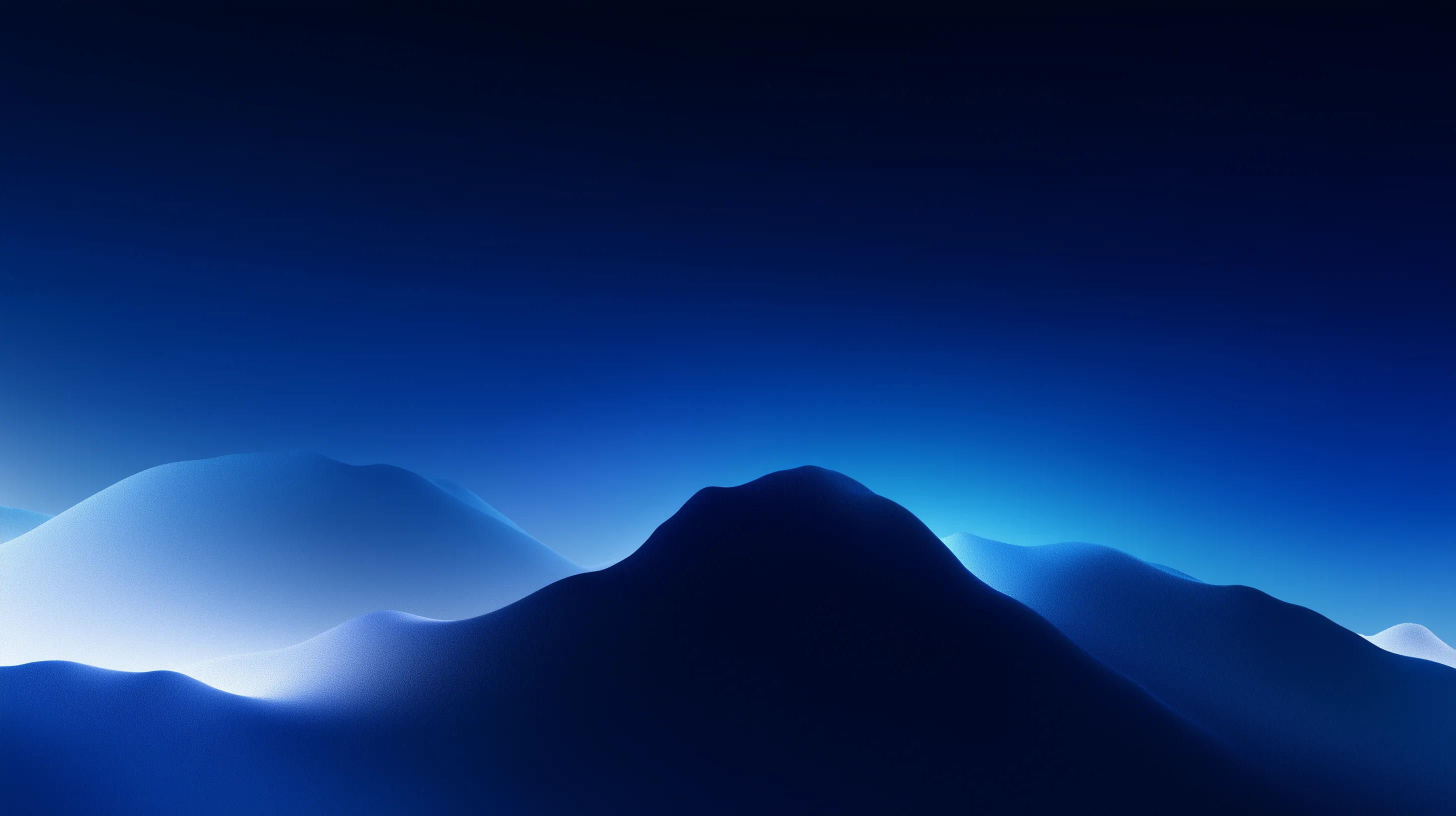 Abstract Blue Glowing Mountain Landscape