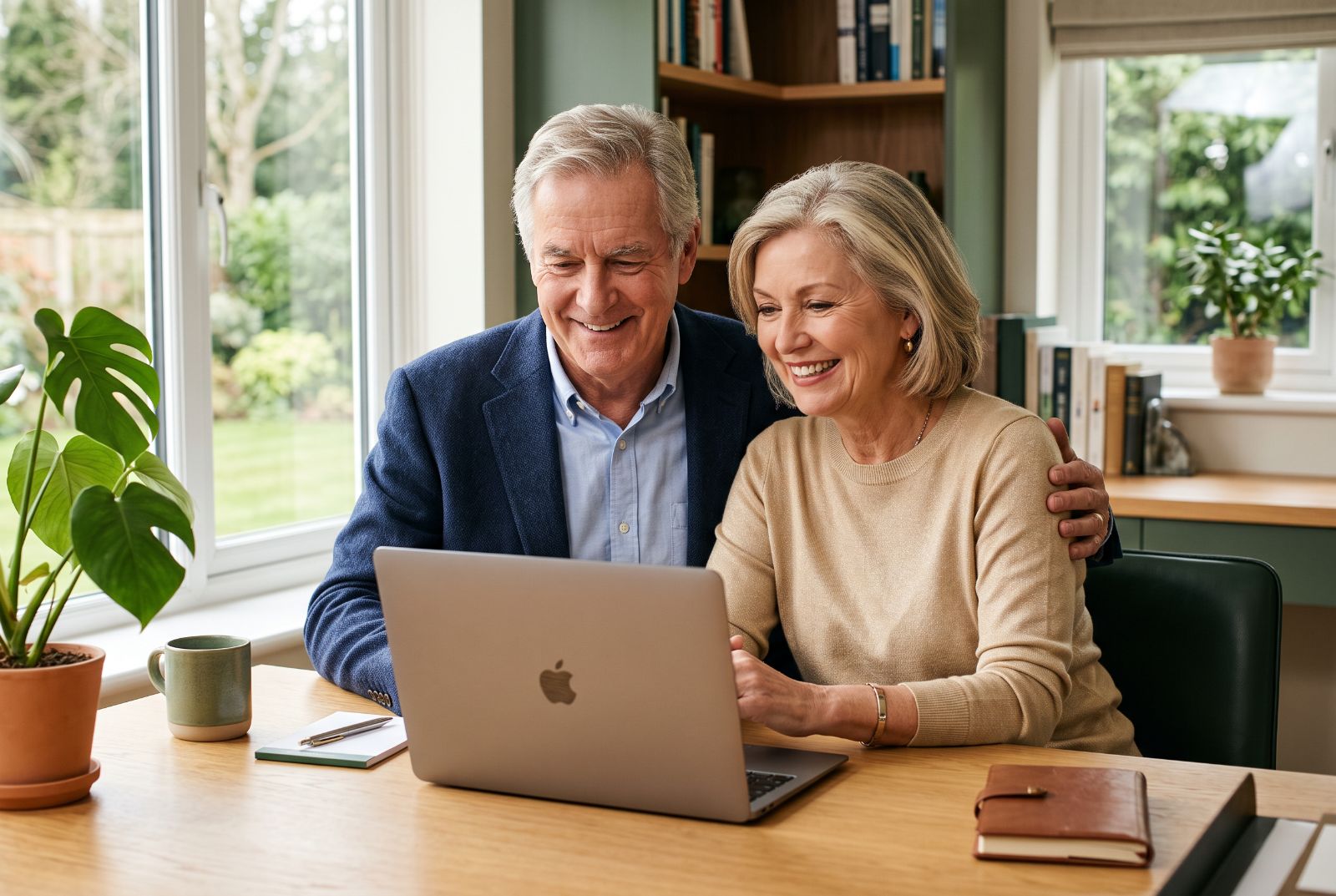 Financial advisor reviewing documents with couple