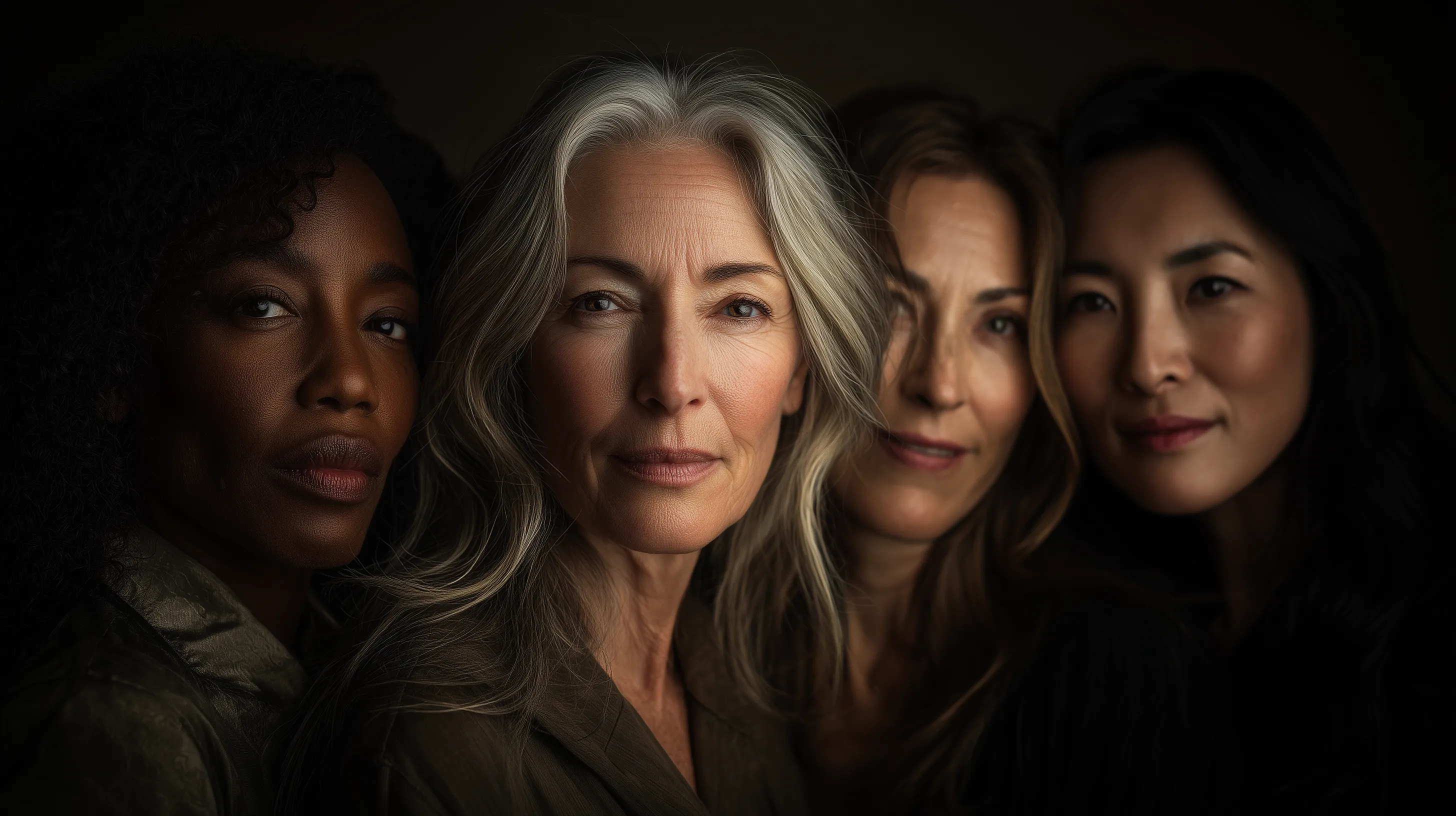 Diverse Women Portrait in Dramatic Light