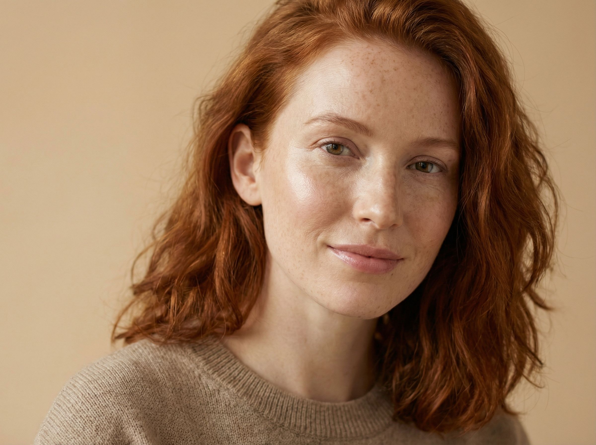 Portrait of relaxed woman with red hair