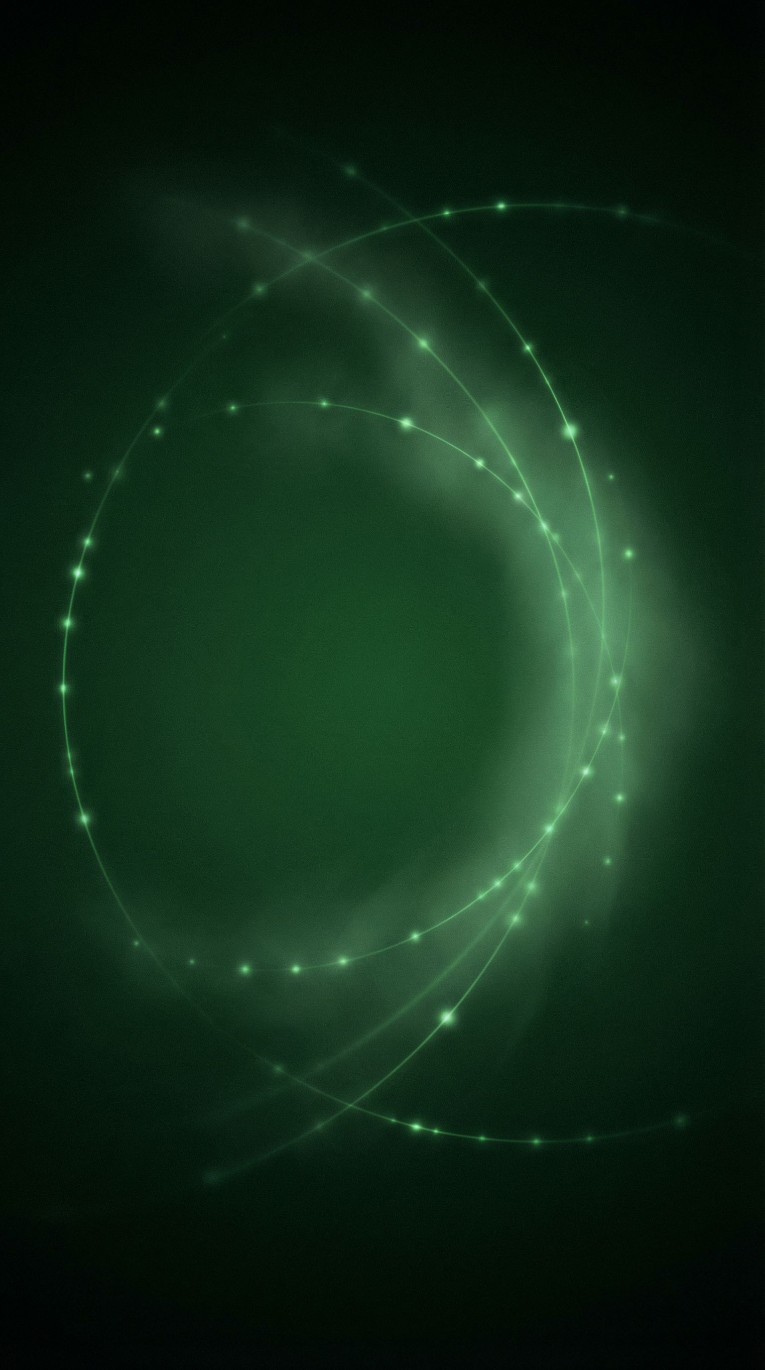 Green Abstract Light Orbit Trails