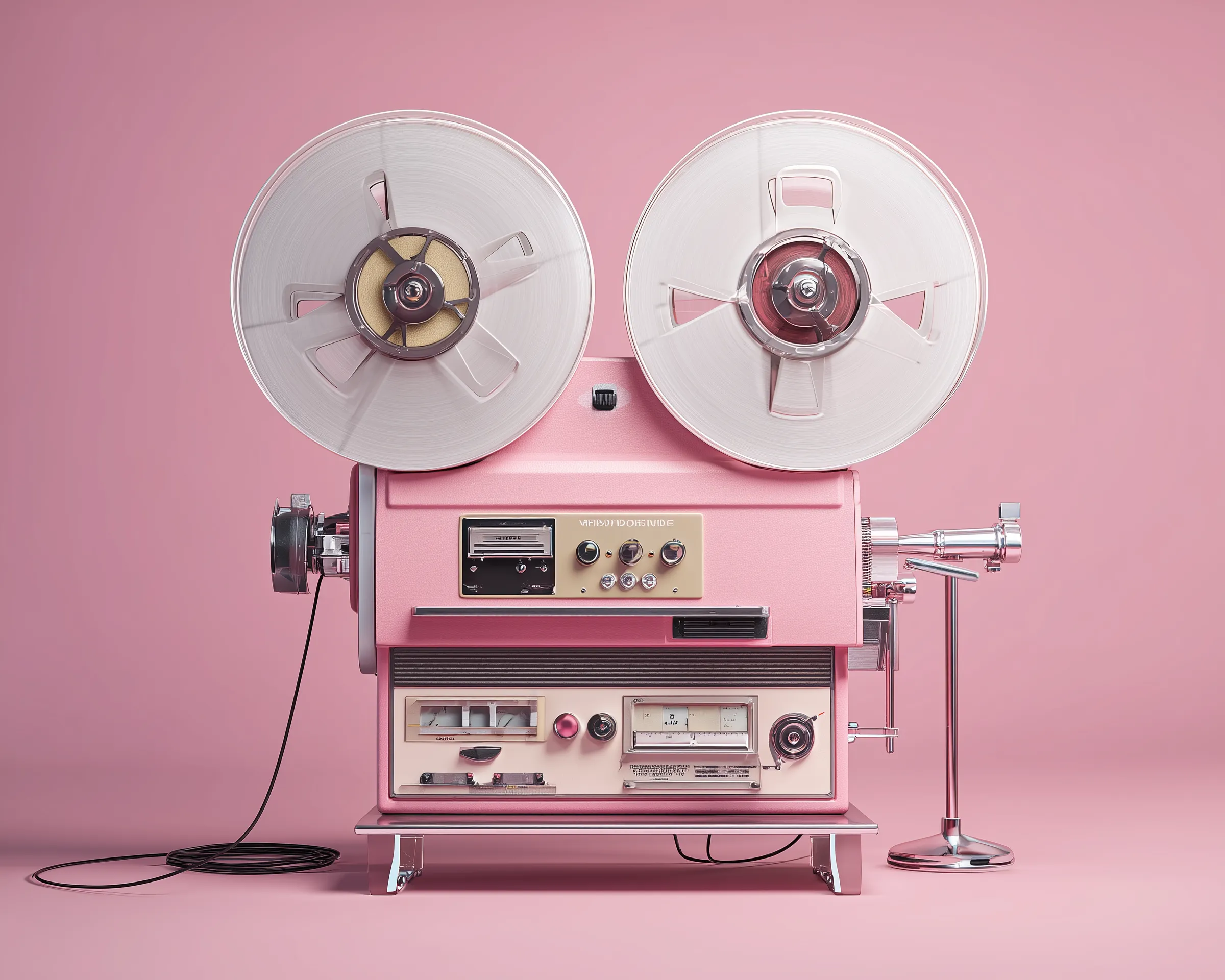 Pink Retro Reel-to-Reel Tape Machine