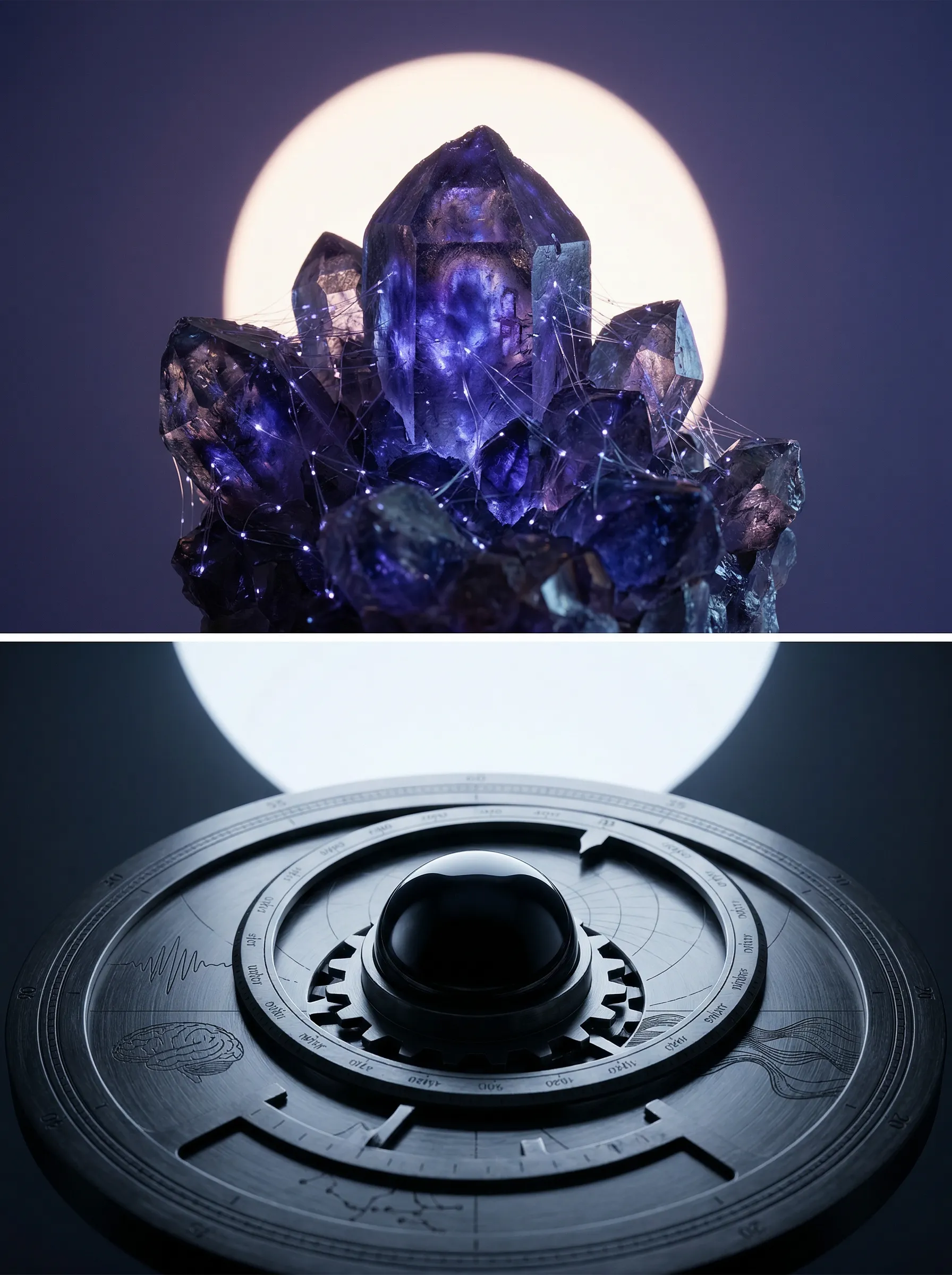 Futuristic Crystal and Metallic Dial