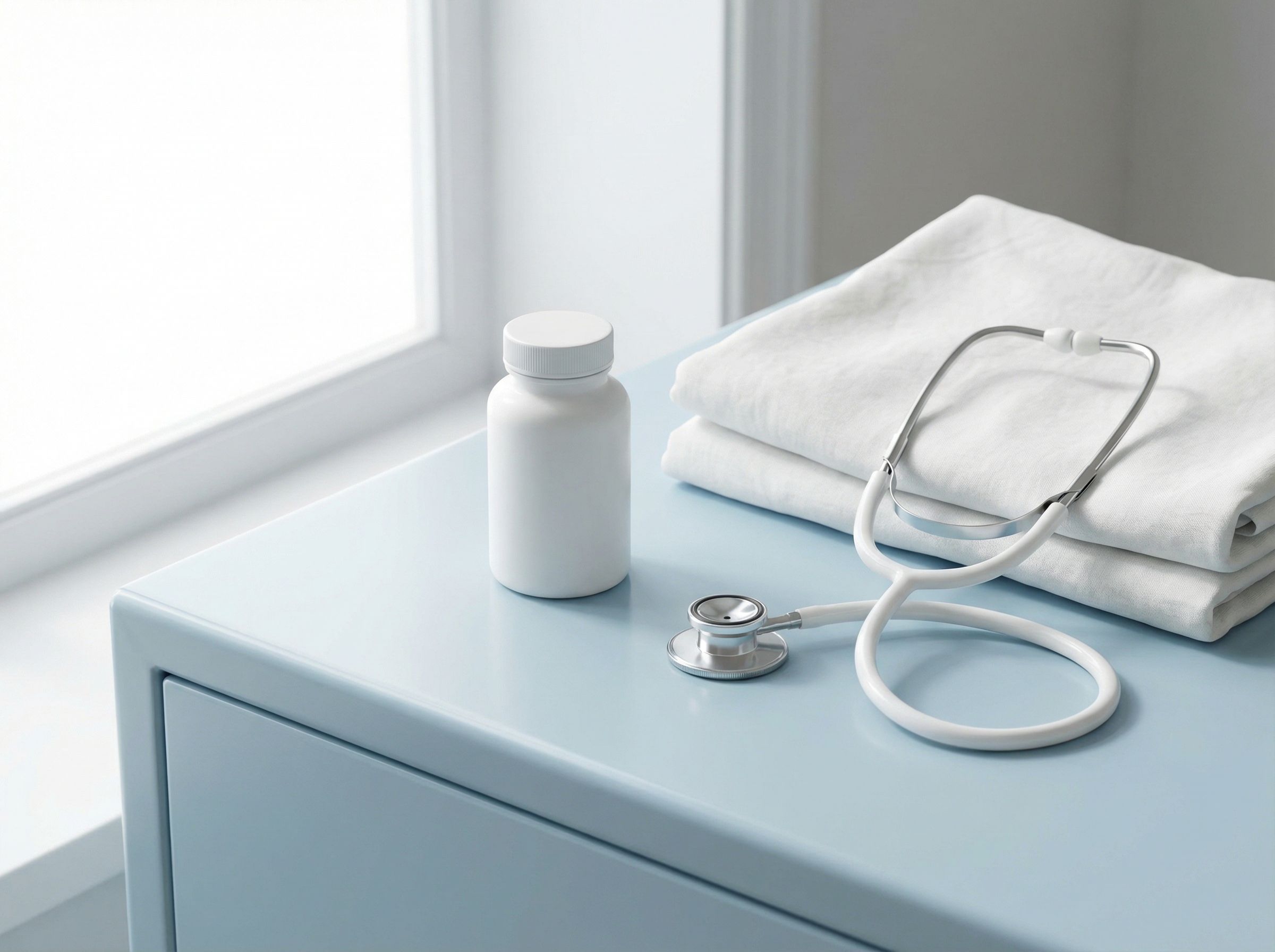 Minimal medical still life with stethoscope