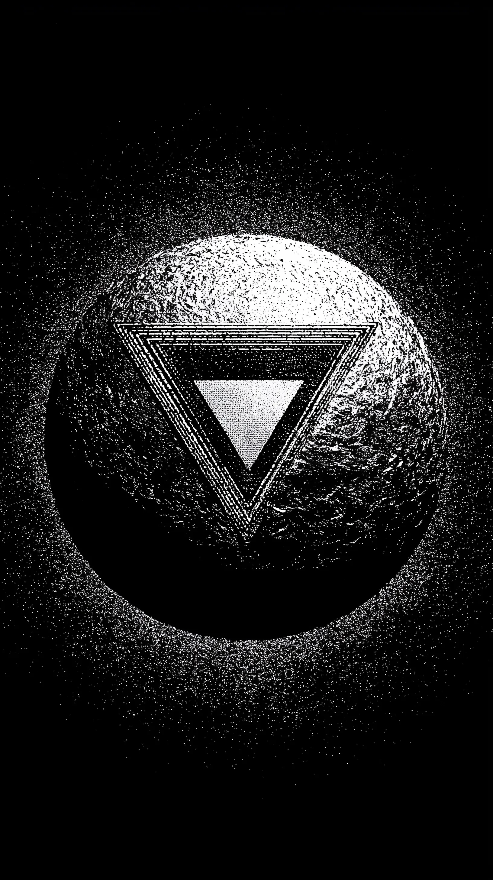 Monochrome Sphere with Inverted Triangle