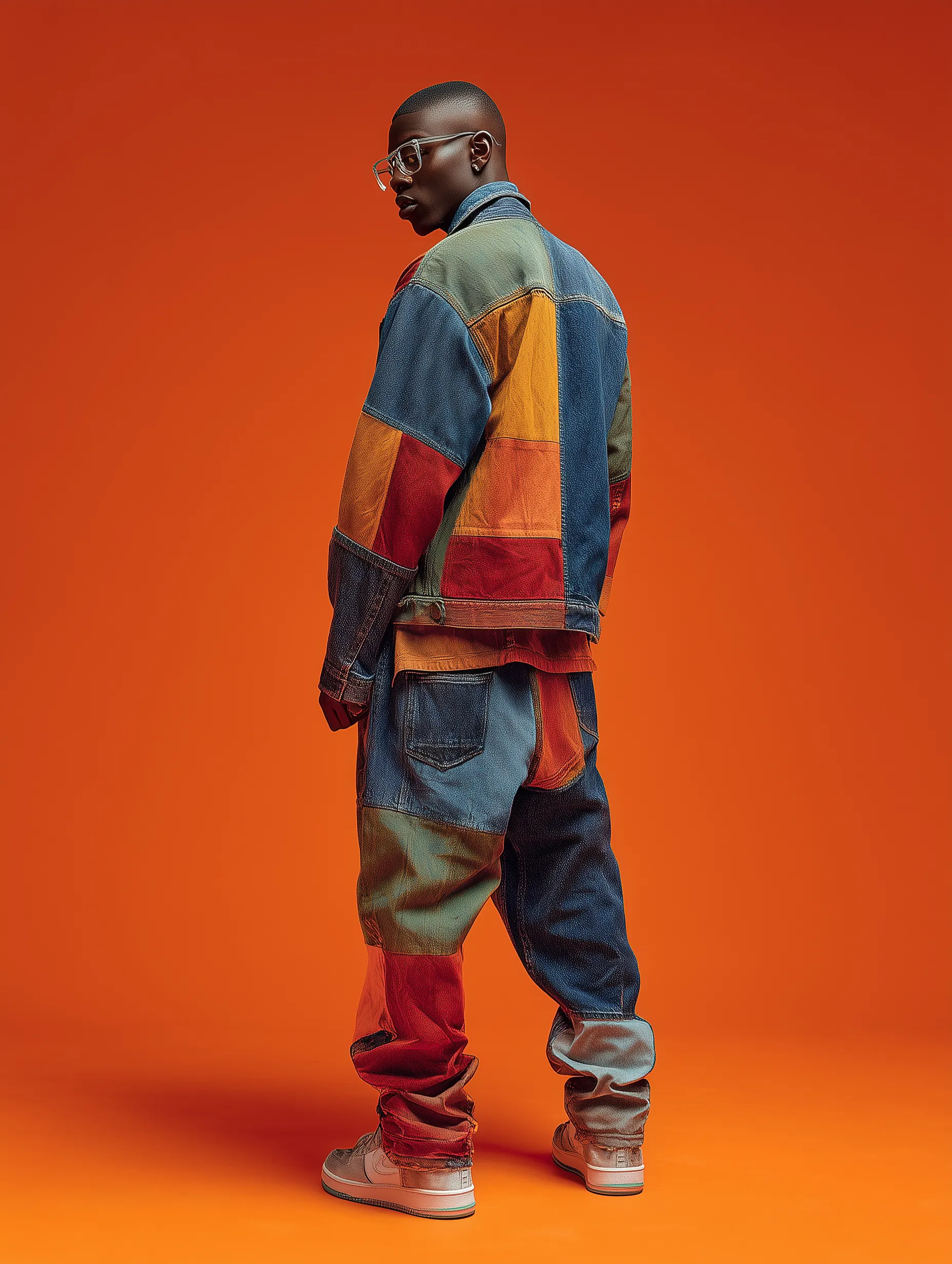 Streetwear Patchwork Denim Fashion Portrait