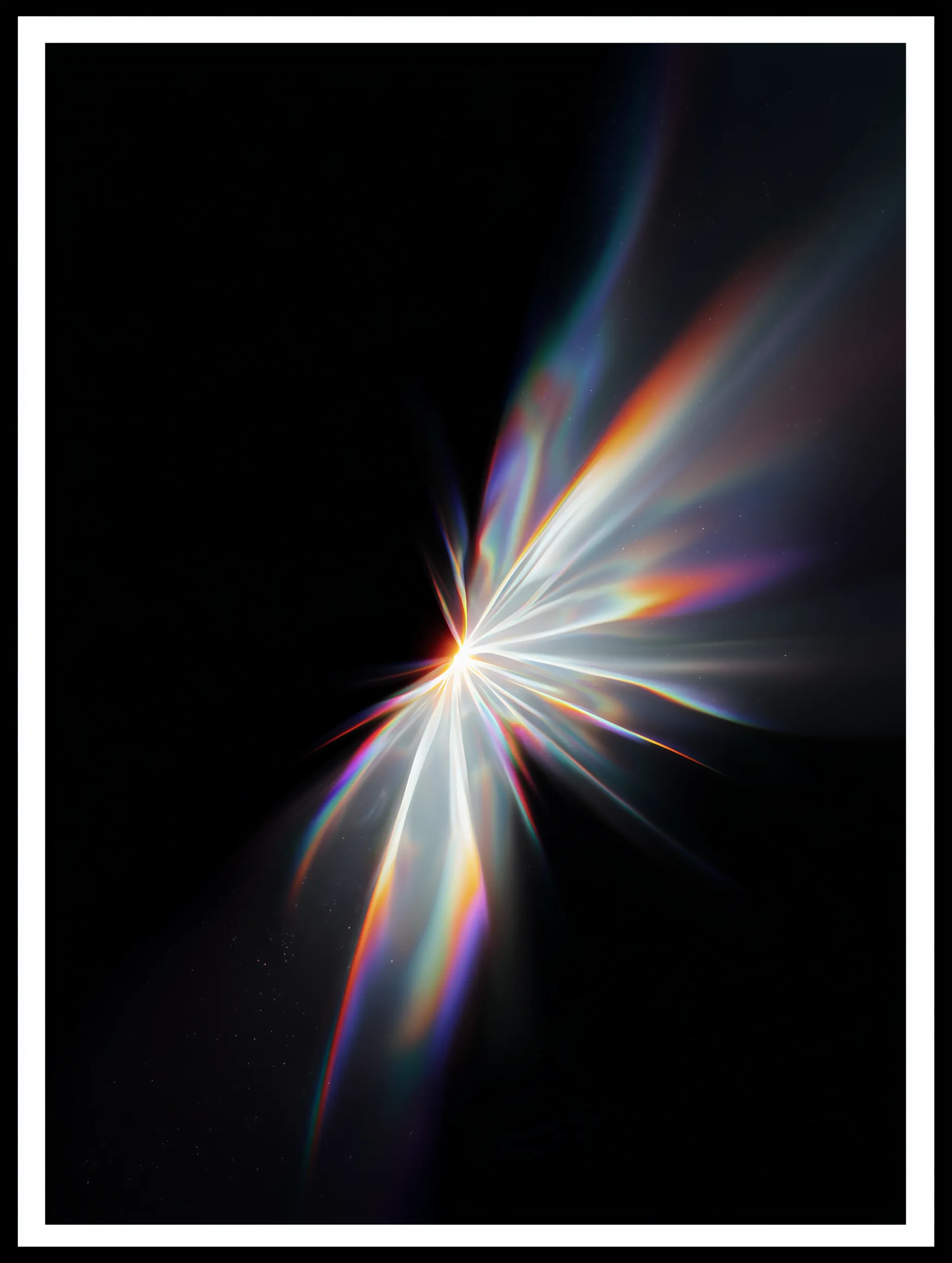 Prismatic Light Dispersion on Black Background