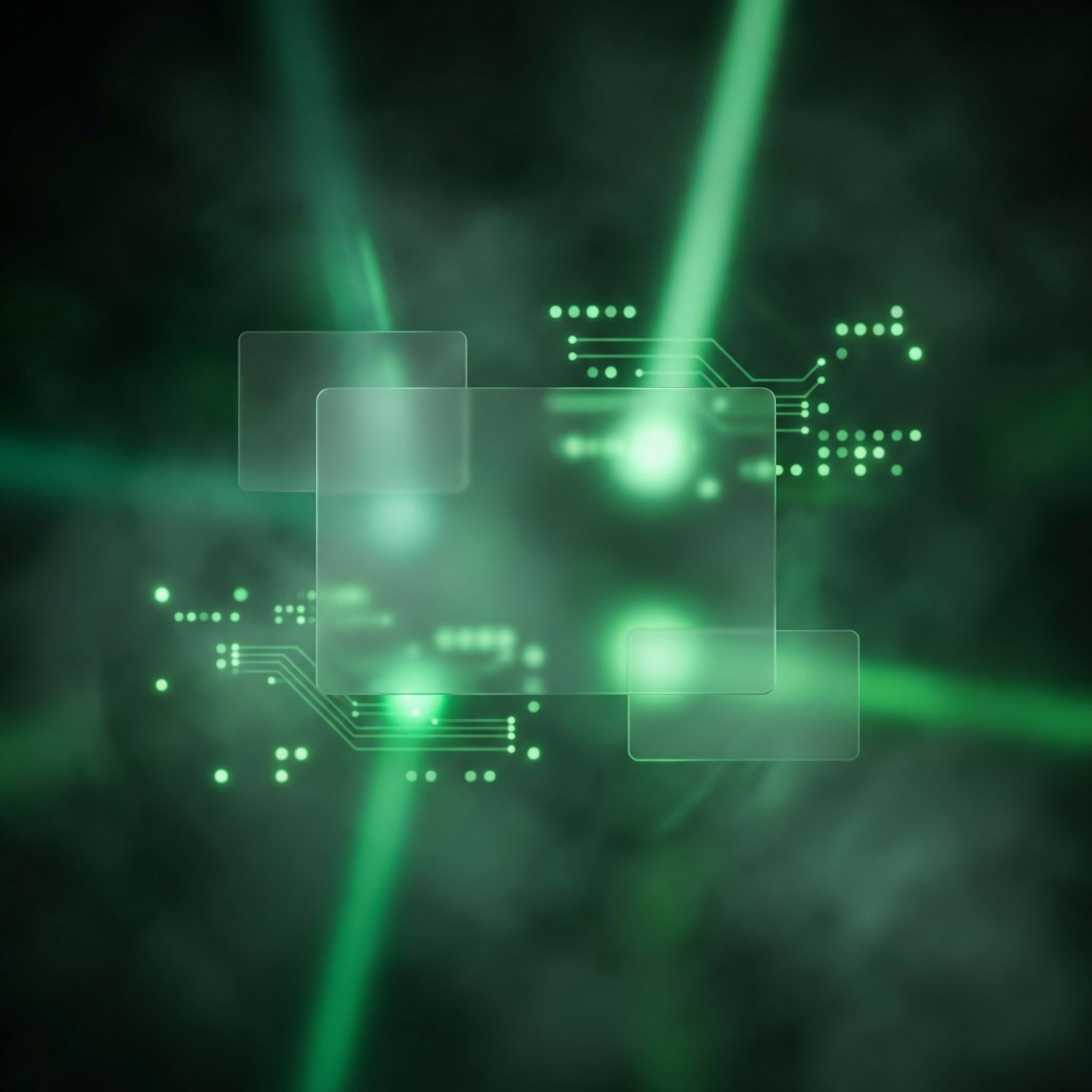 Green Futuristic Digital Interface Background