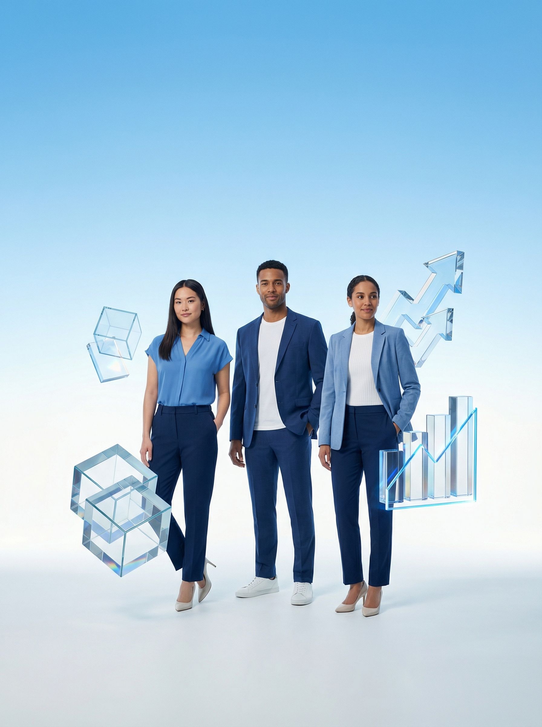 Business team with abstract growth graphics