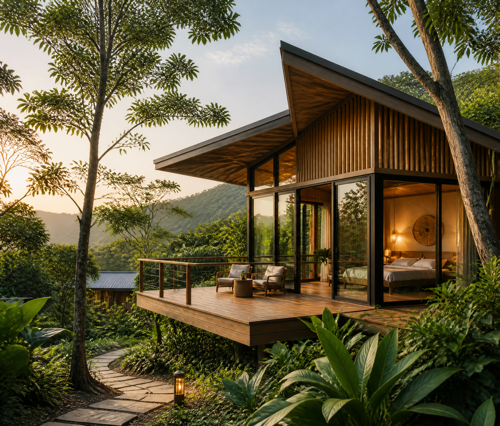 Luxury Eco-Cabin Nestled in Lush Tropical Forest