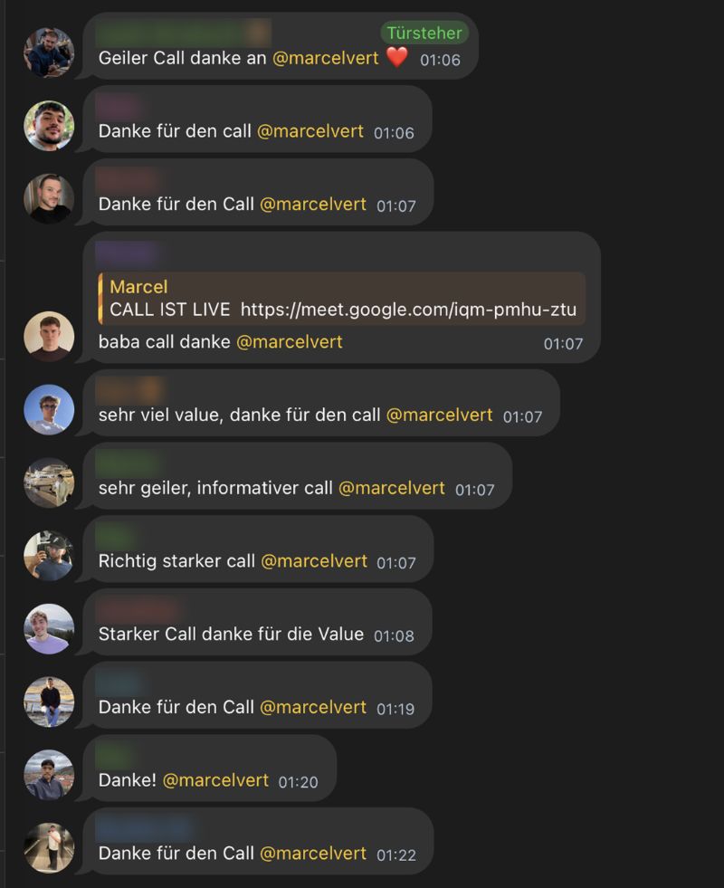 Messenger-Chat mit Kundenfeedback