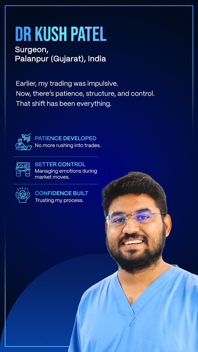 Trading Success Story Portrait - Dr. Kush Patel
