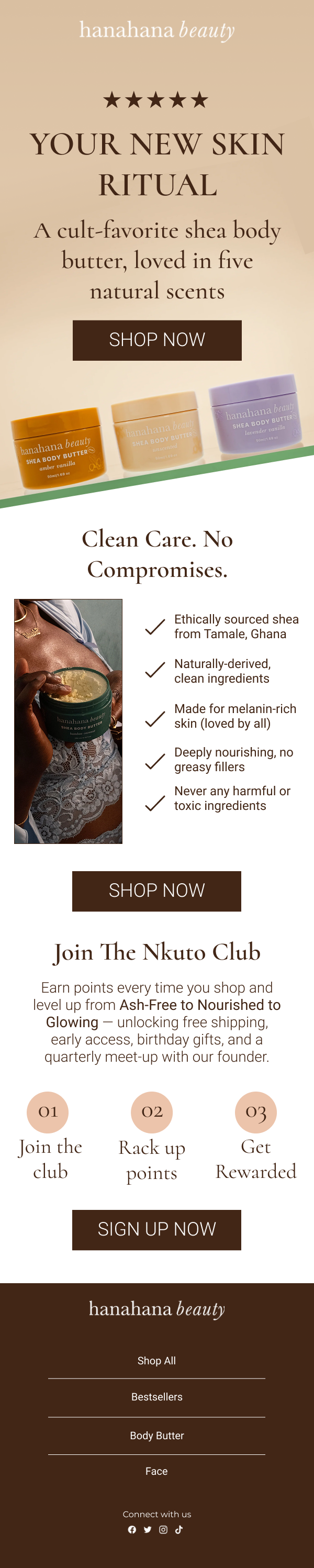 Hanahana Beauty Skincare Product Landing Page