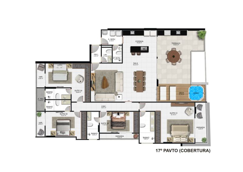 Planta Cobertura — 250 m²