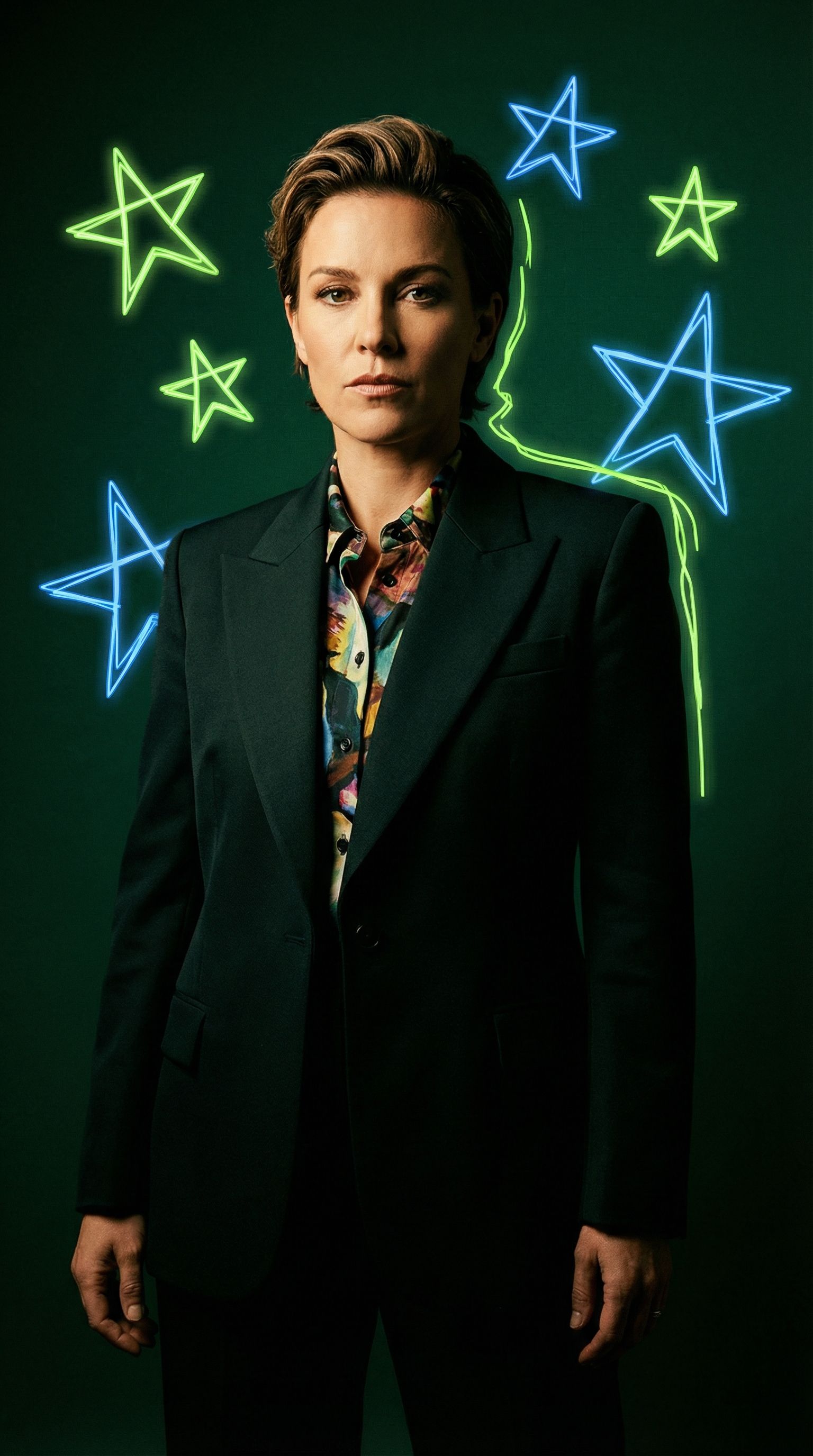 Portrait with Neon Star Illustrations