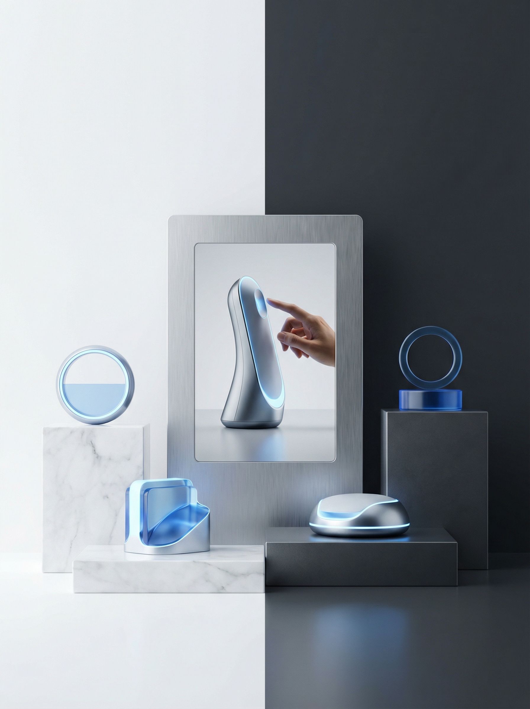 Futuristic smart device product showcase