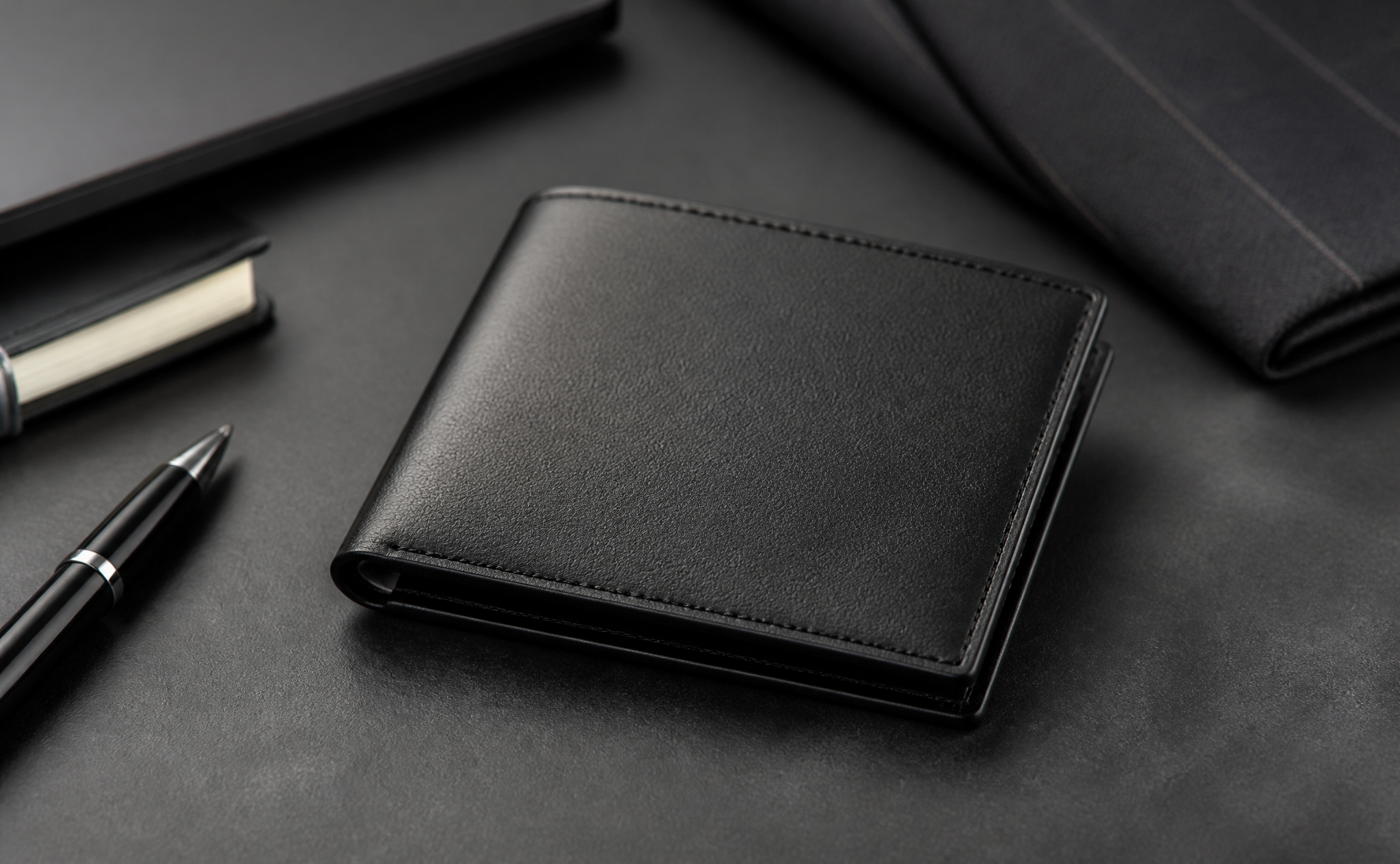 Slim leather wallet