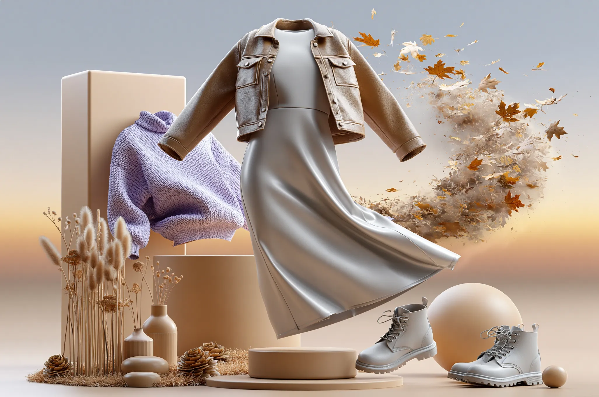 Floating Autumn Fashion Editorial Still Life