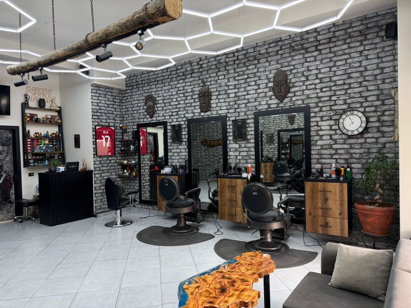 Modern Industrial Barbershop Interior
