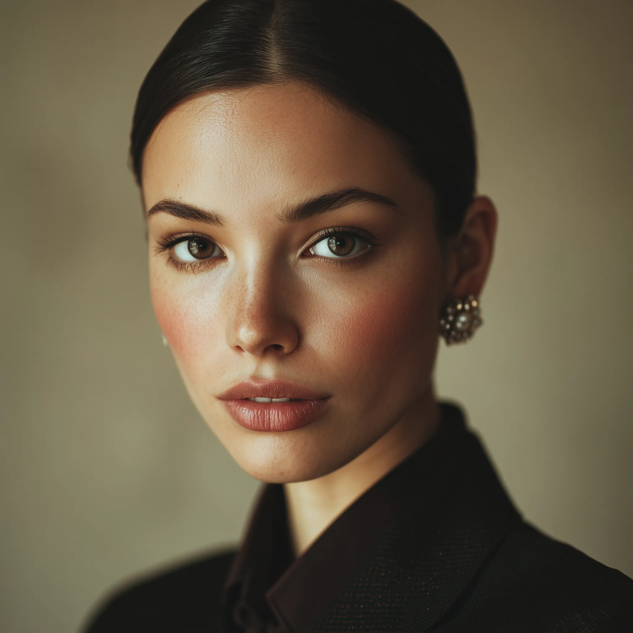 Elegant Close-up Portrait of a Young Woman