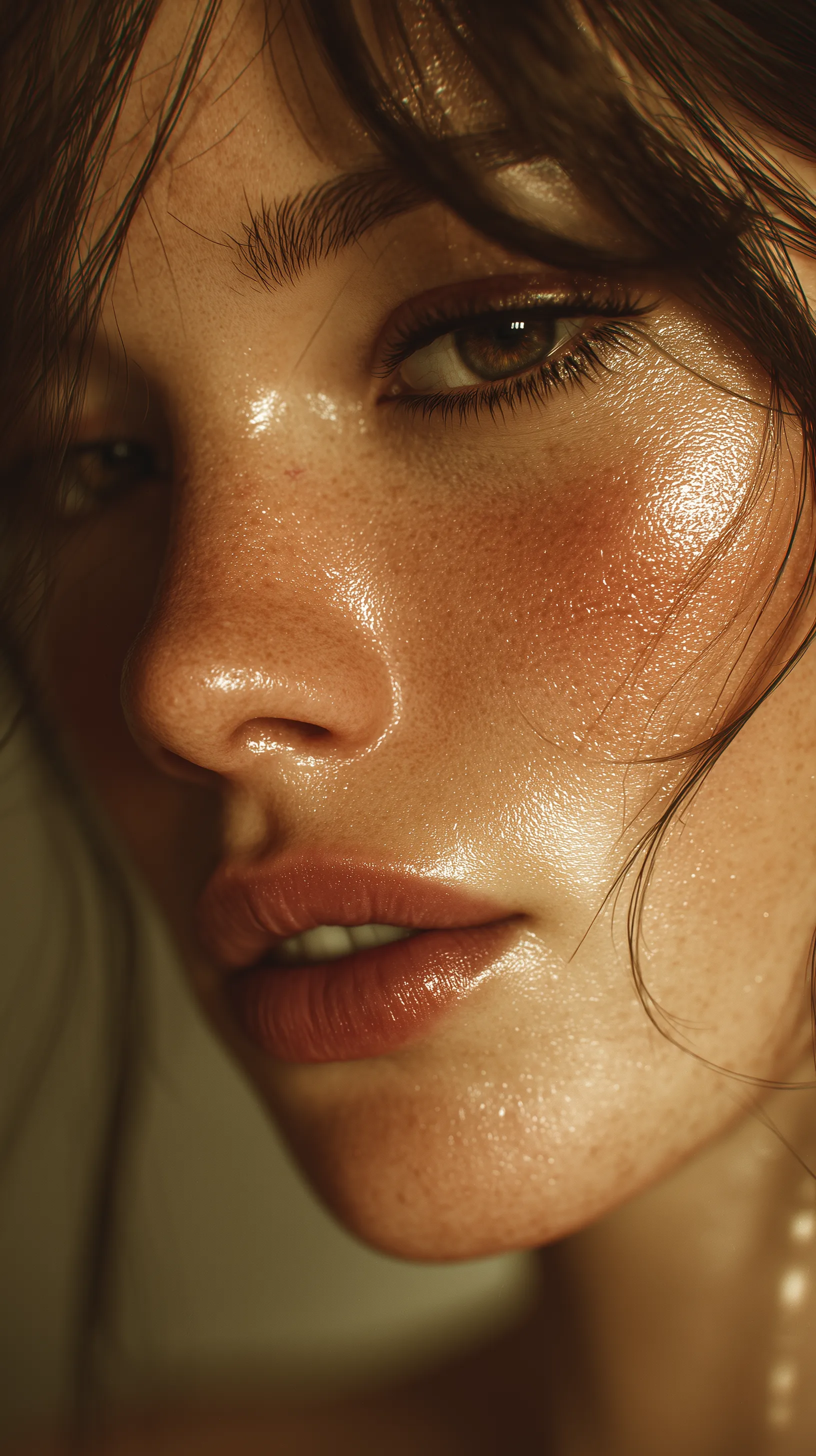 Close-Up Portrait of Glowing Sun-Kissed Skin
