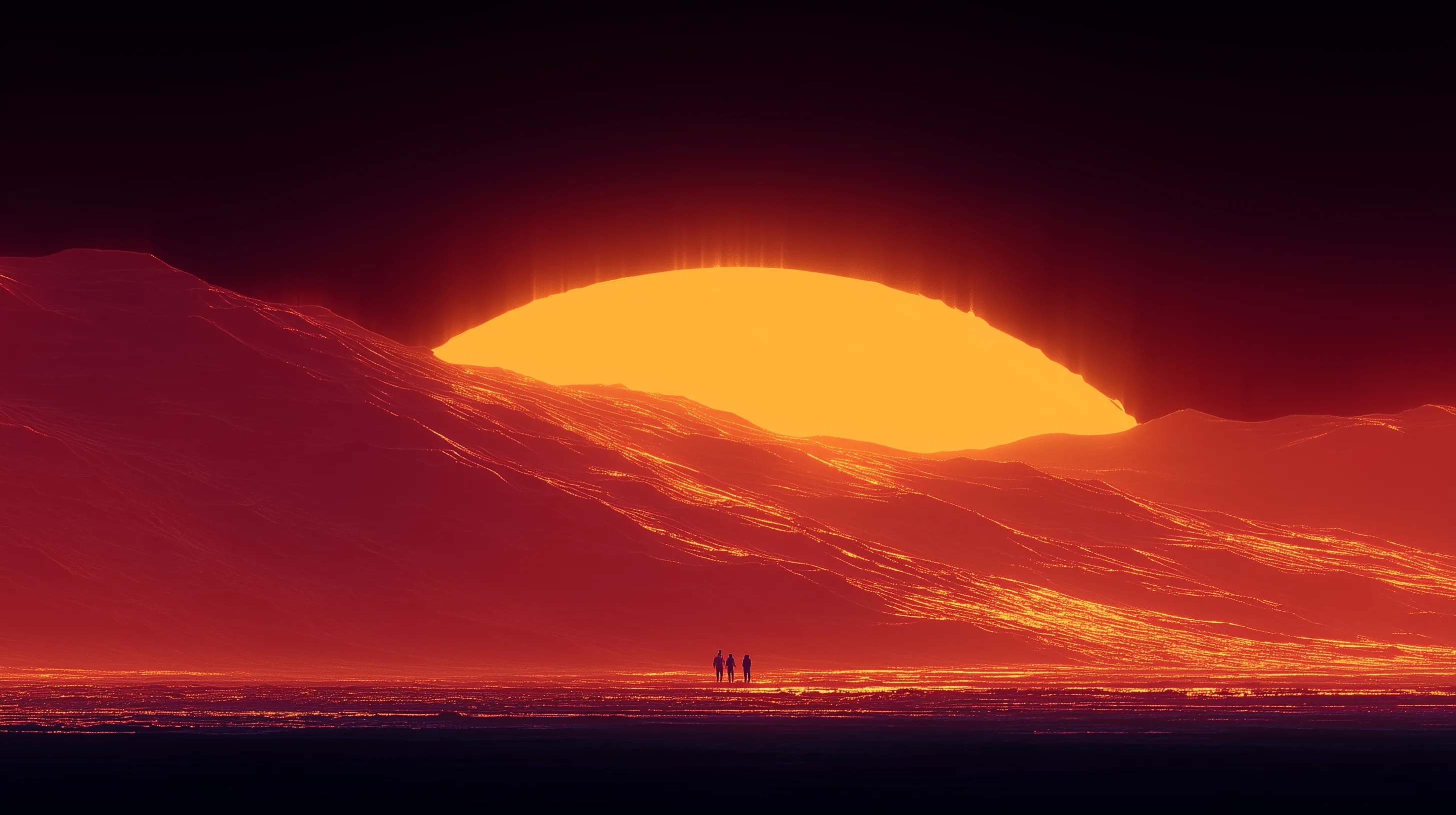 Glowing Alien Horizon Landscape