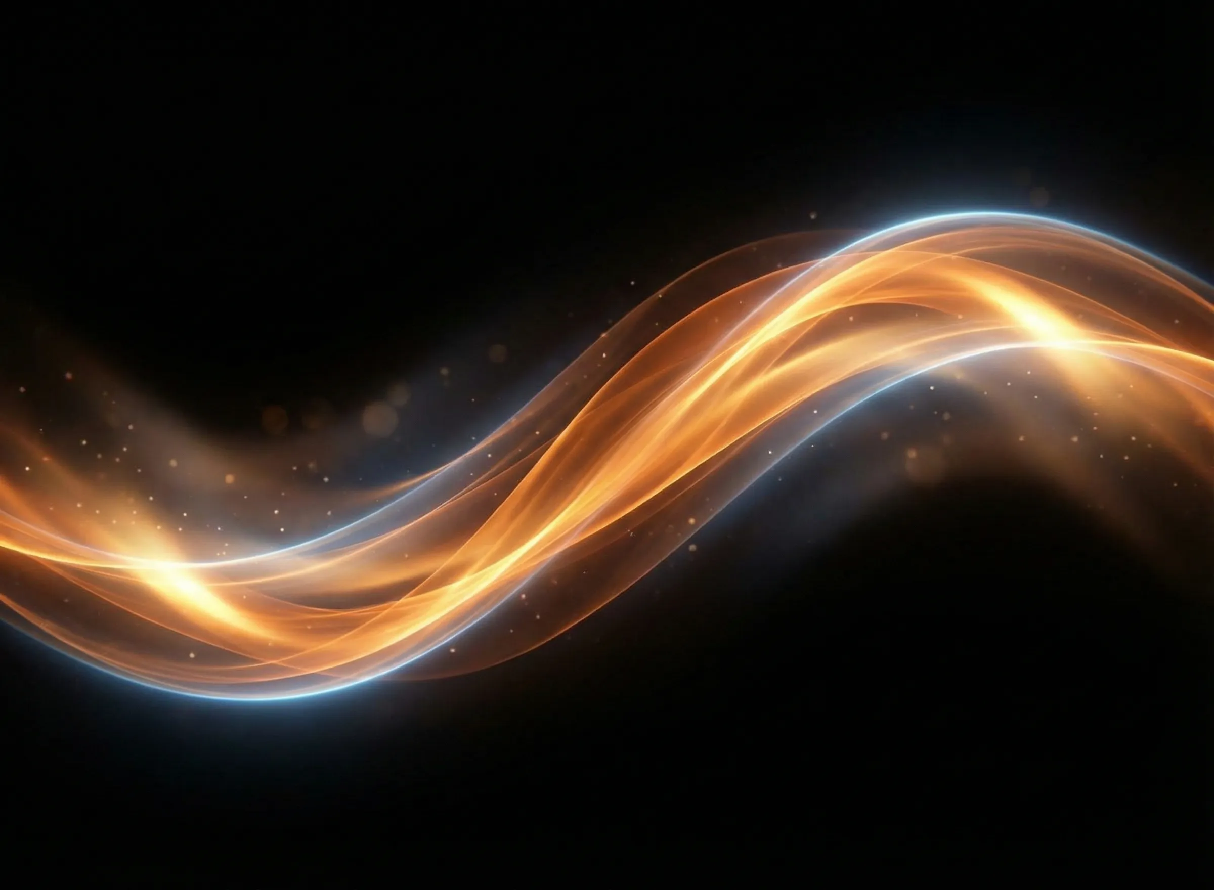 Glowing Orange Light Waves on Dark Background