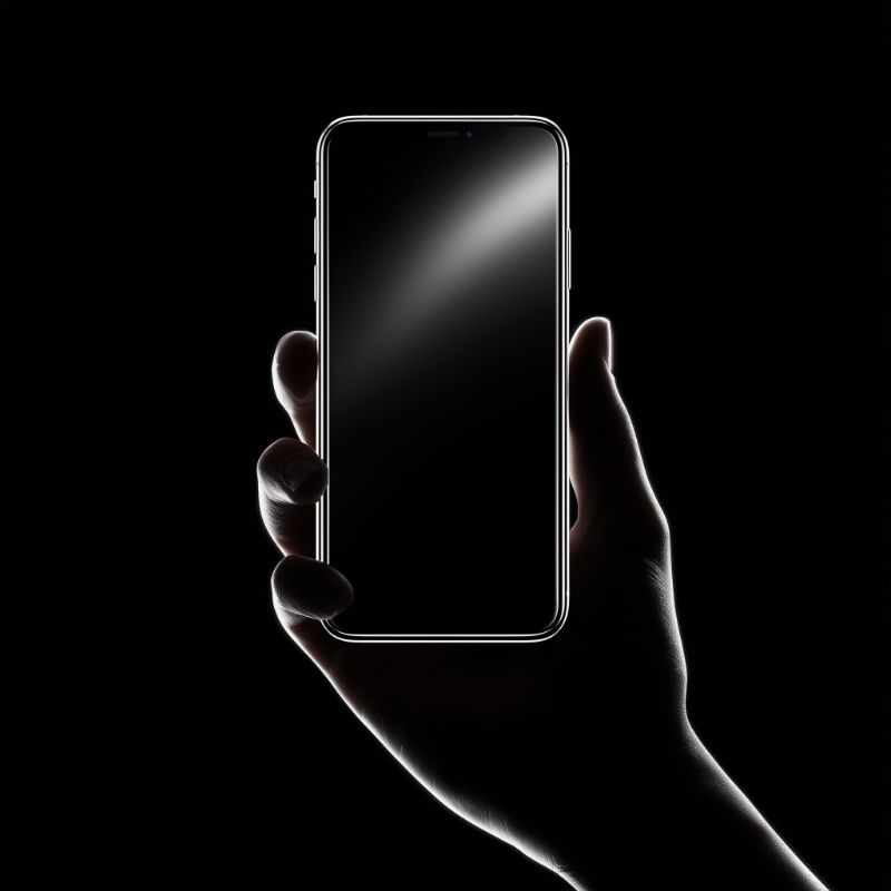 Silhouetted smartphone in hand