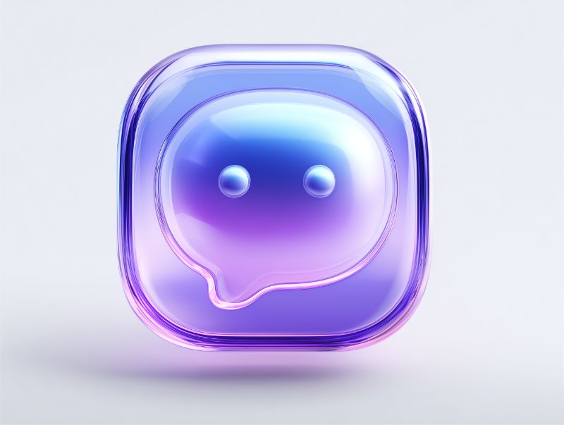 3D Gradient Glass Chat Bubble Icon