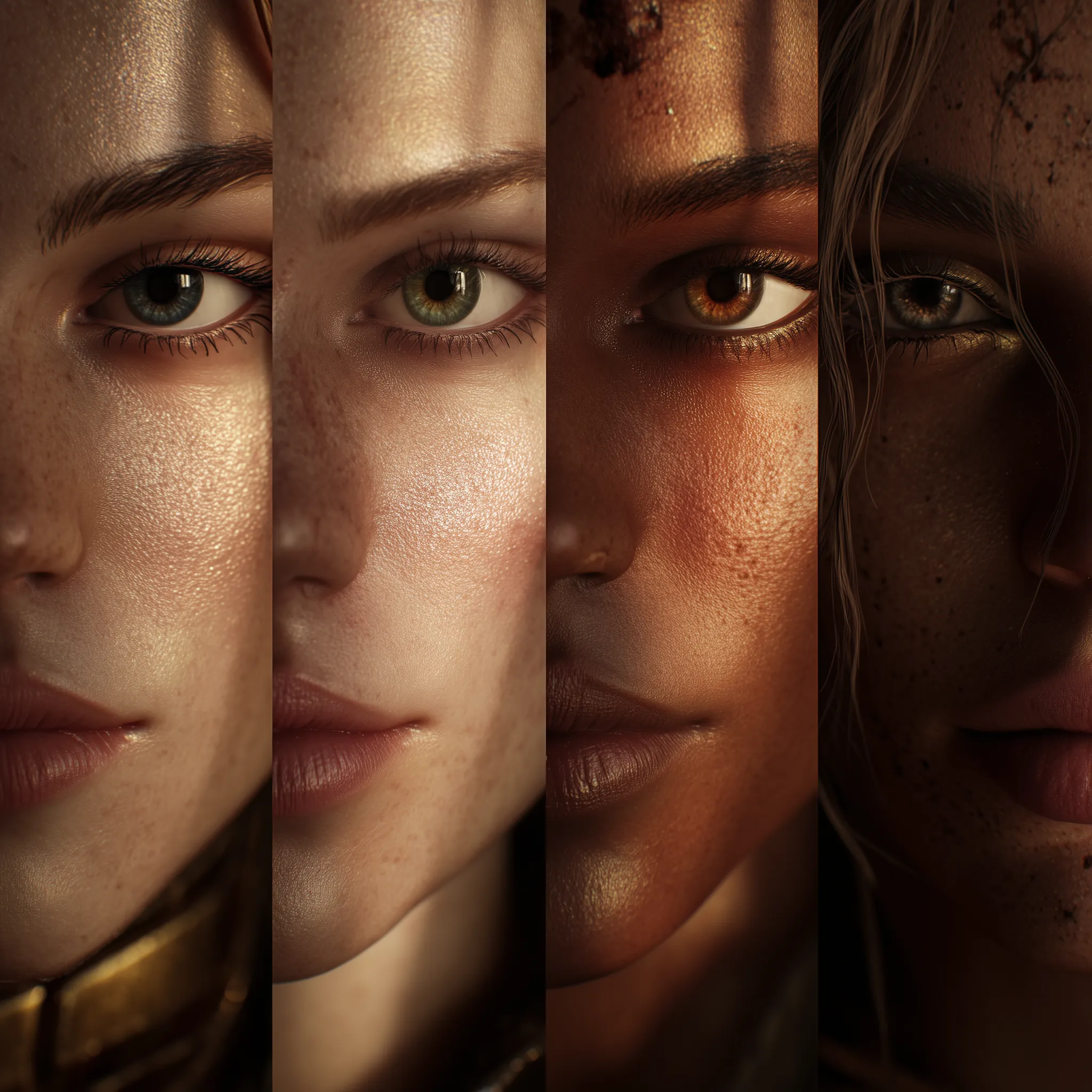 Diverse Beauty Portrait Split Composition