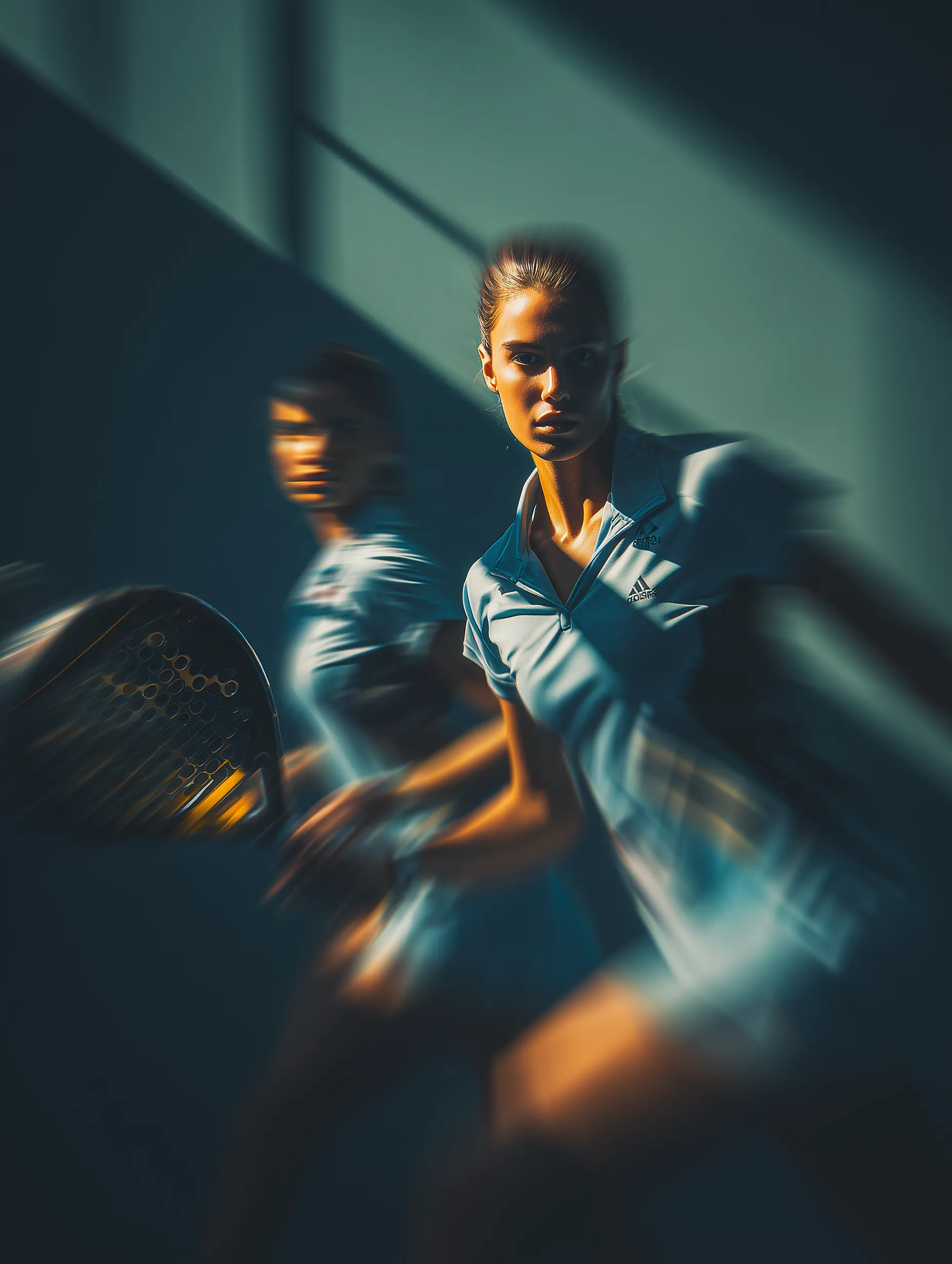 Dynamic Paddle Tennis Players in Motion