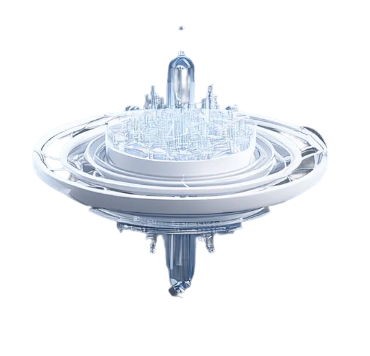 Futuristic blue 3D abstract control module