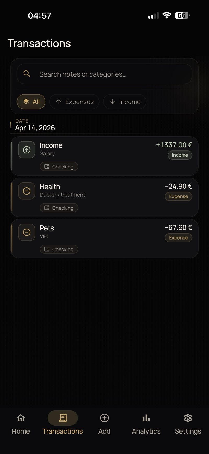 SendiRadar Finance App Interface