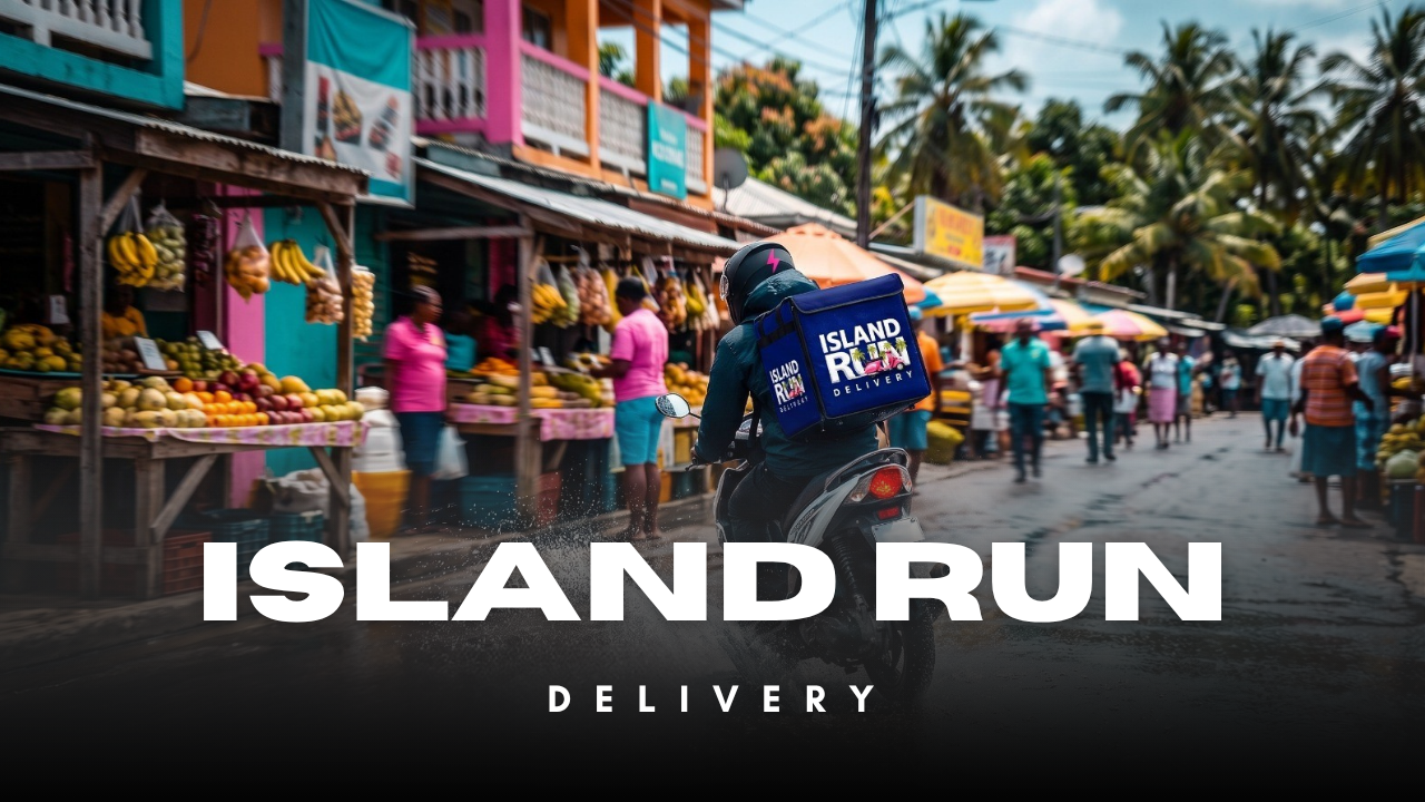 Island Run Delivery Courier on Tropical Street