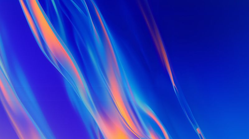Abstract blue and orange fluid light streaks